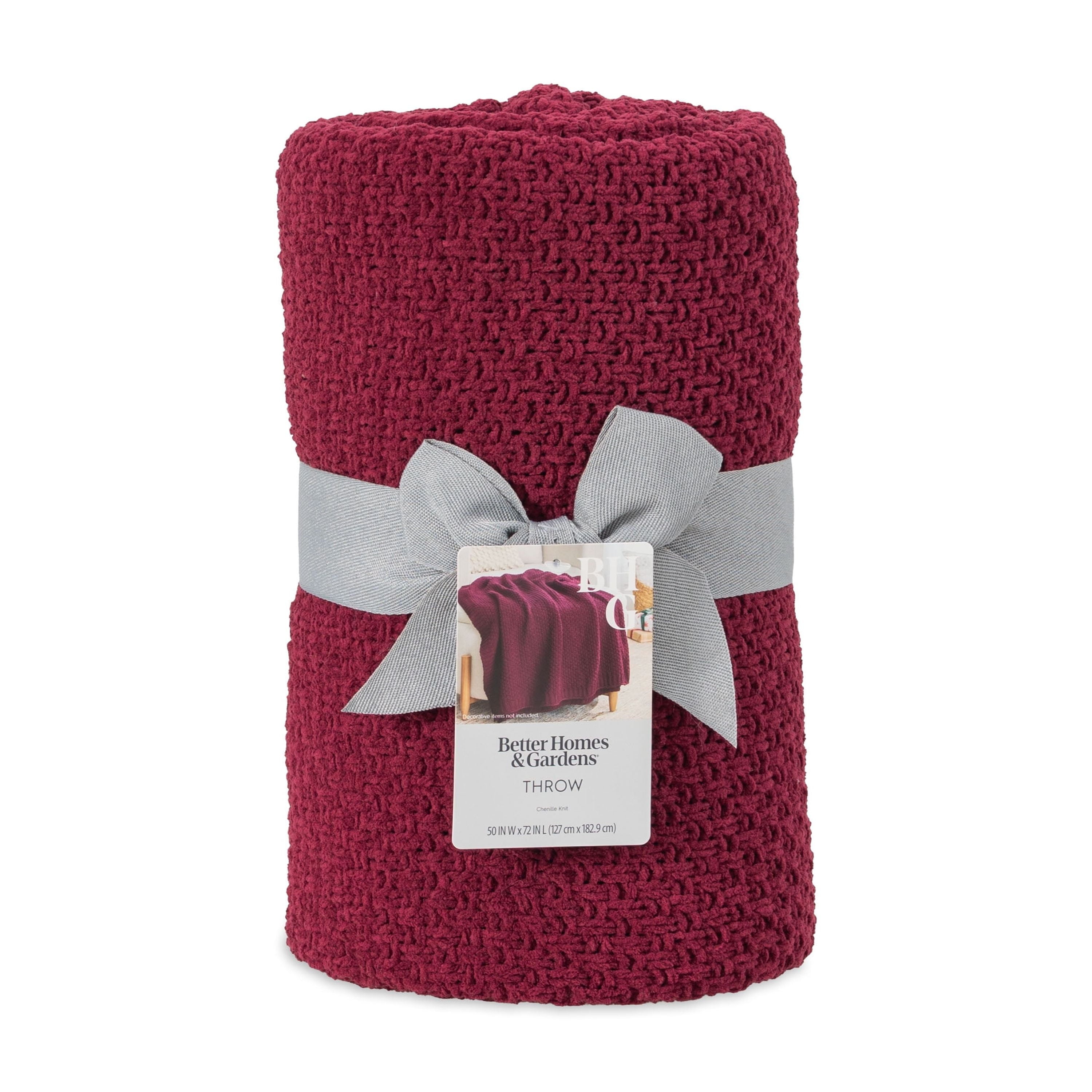 Super Soft Flannel Chenille Knit Super Soft Oversized Throw Blanket, Merlot Wine - Cozy Fleece Throw Blanket for Couch & Bed Detail