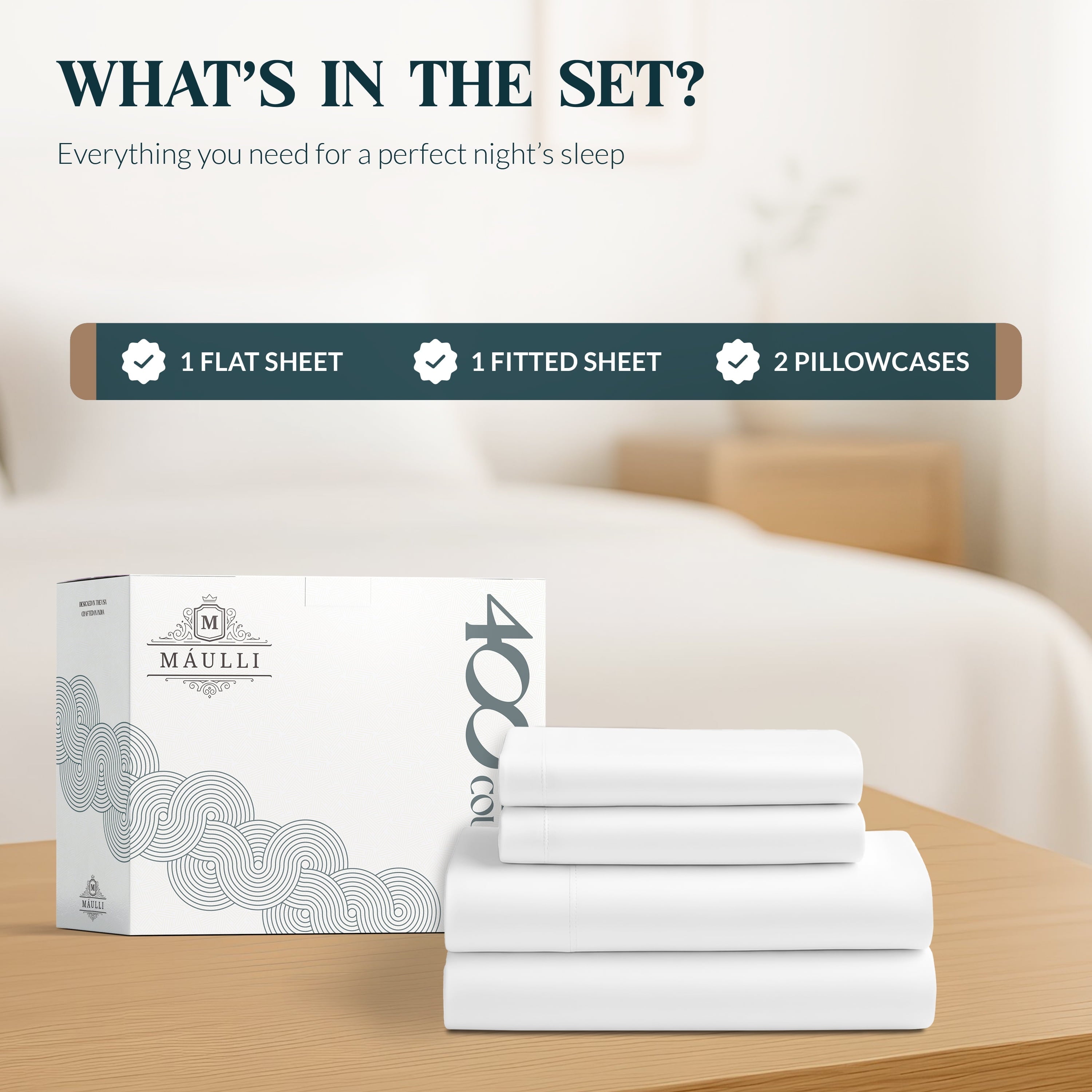 Cooling Sateen 100% Cotton Sheets For Queen Size Bed - Luxury 400 Thread Count Queen Sheet Set, 4 Piece Sateen Weave Queen White Cot... - Premium Ultra-Soft Pillowcase Pair for Sleeping Detail