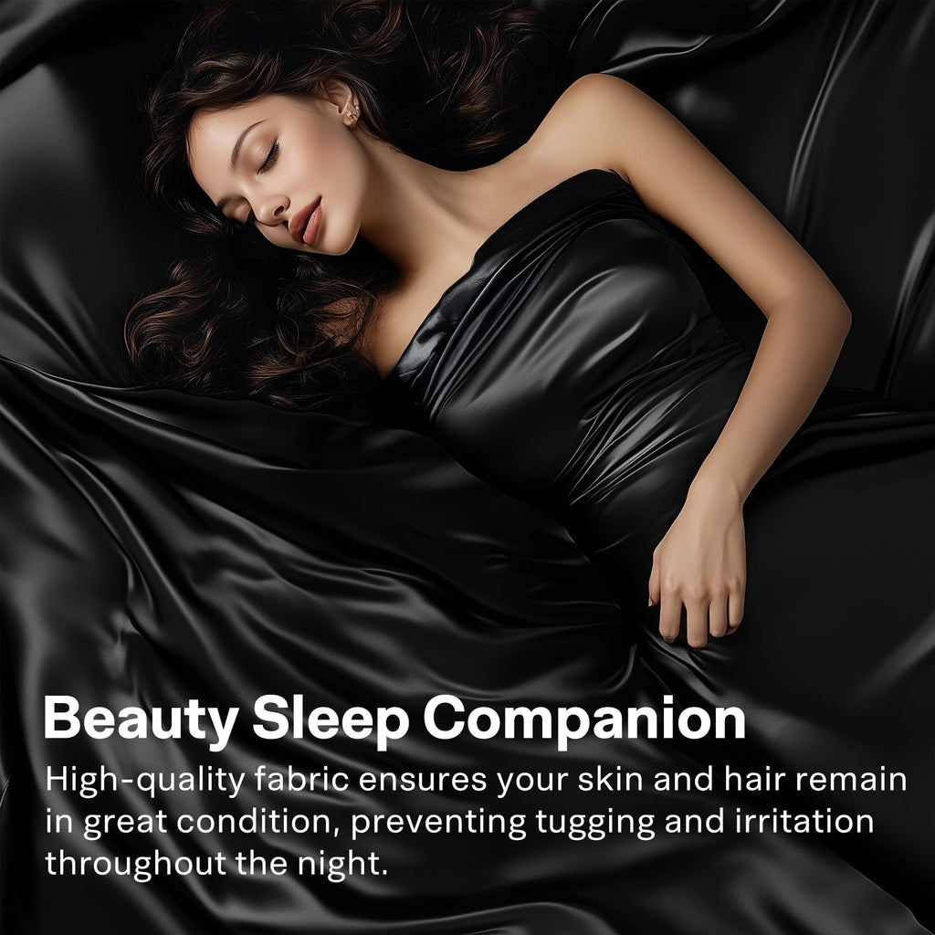 Breathable Luxury Queen Silk Black Bed Sheet Set,4 Pieces 1800 Microfiber 2 Pillowcase 20"x30" - Luxury Bed Sheet Set with Deep Pockets Detail