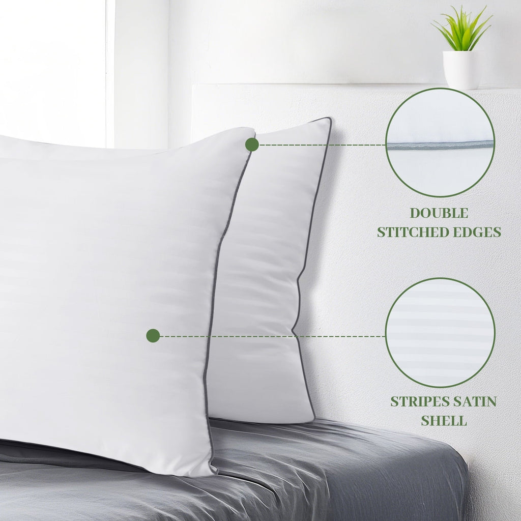 Fluffy Shredded Pillows Standard Size Set of 2, Hotel Quality, Down Alternative Gusseted Bed Pillows for Side, Back, And Stomach Slee... - Orthopedic Shredded Foam Bed Pillow Set Detail