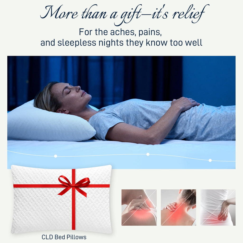 Hotel Collection Bed Pillows Cross Cut Memory Foam For Sleeping,Queen Size Bedding Pillow(White), Original Pillow for Sleeping，Adjusta... - Orthopedic Shredded Foam Bed Pillow Set Detail