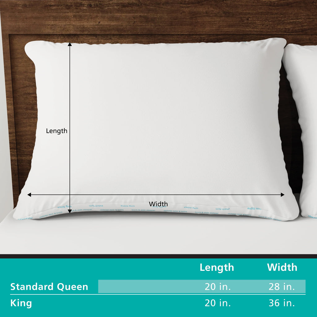 Orthopedic Support Back & Side Sleeper Bed Pillow, Standard/Queen - Extra Firm Support - Orthopedic Shredded Foam Bed Pillow Set Detail