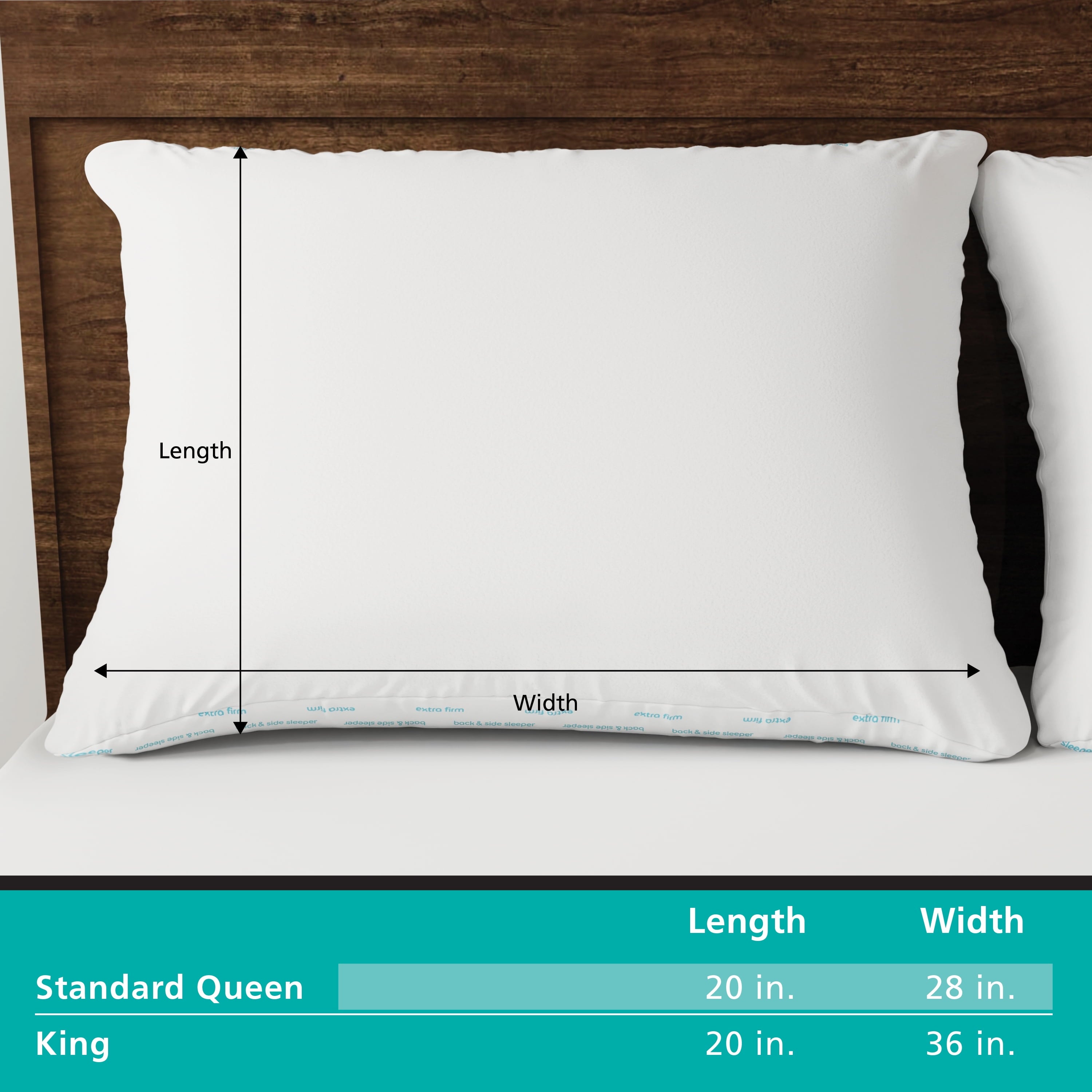 Hotel Collection (2 pack) Back & Side Sleeper Bed Pillow, Standard/Queen - Extra Firm Support (4 Pack) - Hotel Quality Plush Sleeping Pillows Detail