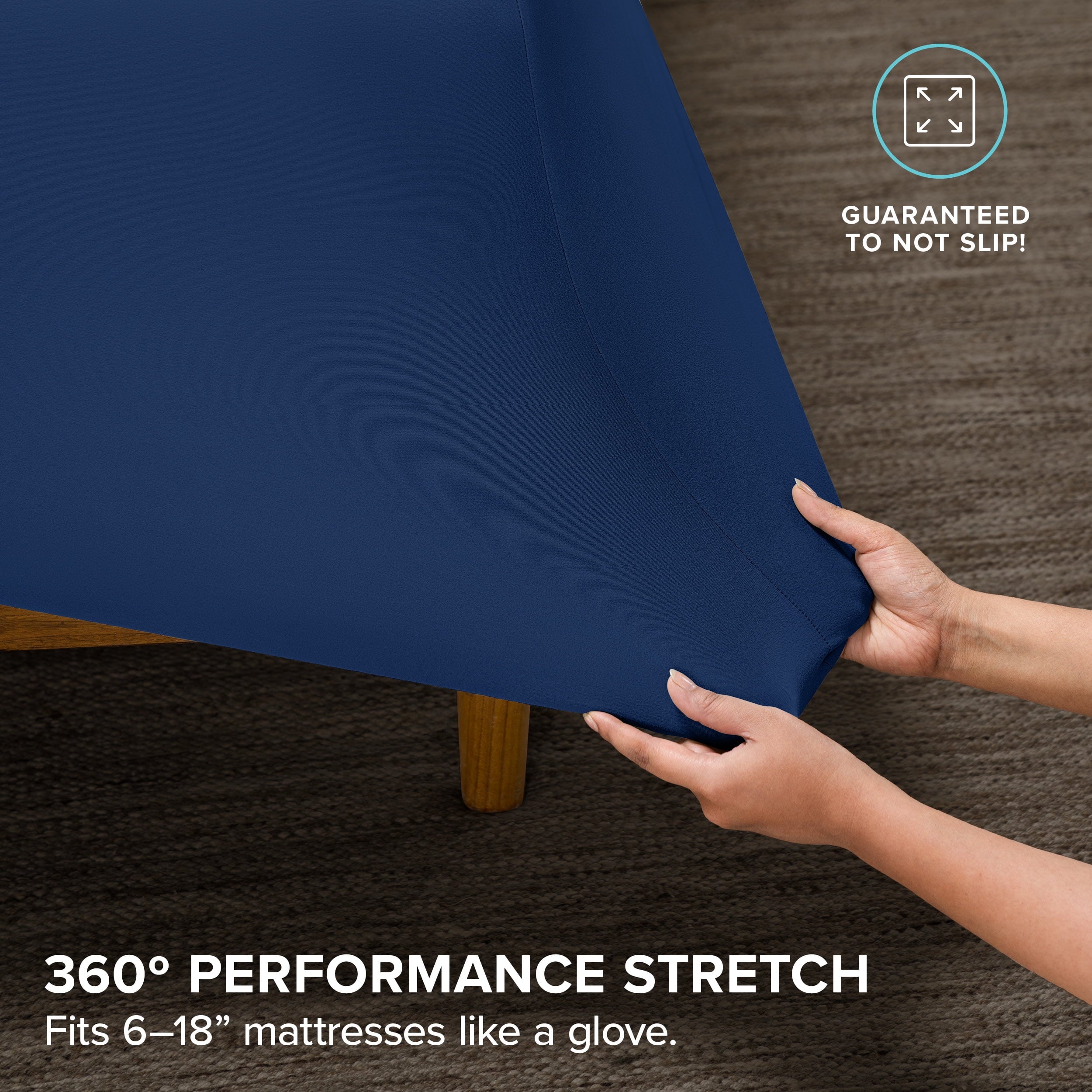 Premium Egyptian Cotton Cooling Performance Jersey Knit Stretch Sheet Set, Moisture-Wicking & Breathable, 4-Way Stretch Bed Sheets, Envelope ... - Cooling Hotel Quality Bedding Sheets and Pillowcases Detail