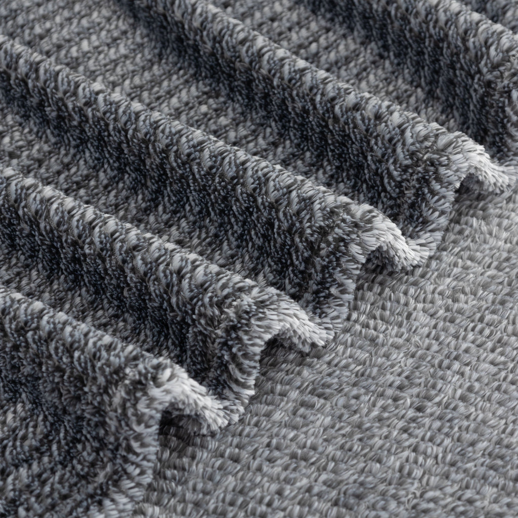 Super Soft Flannel Plush Textured Heathered Soft Oversized Throw Blanket, Gray - Cozy Fleece Throw Blanket for Couch & Bed Detail