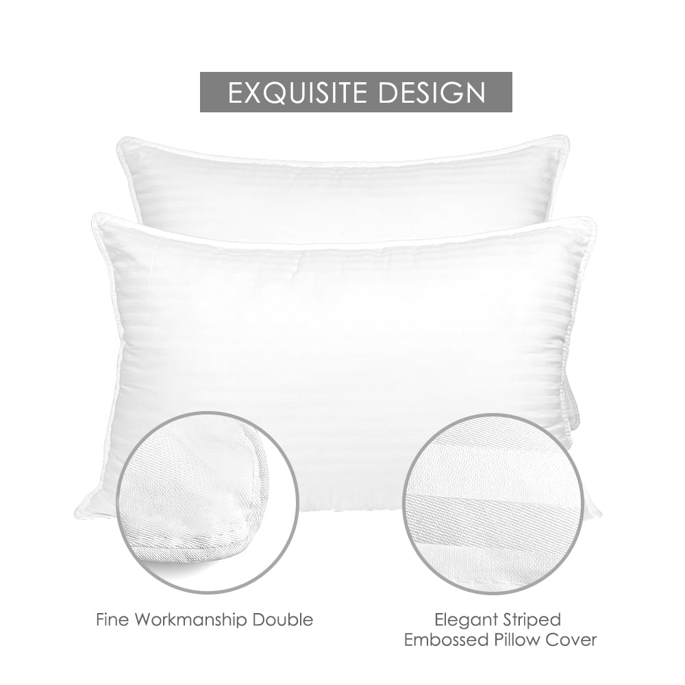 Hotel Collection Bed Pillows 2-Pack Queen Size Luxury Hotel Pillow for Side and Back Sleeper Pillows for Bed with Cooling Cover - Decorative Throw Pillow Cushion for Sofa & Bed Detail
