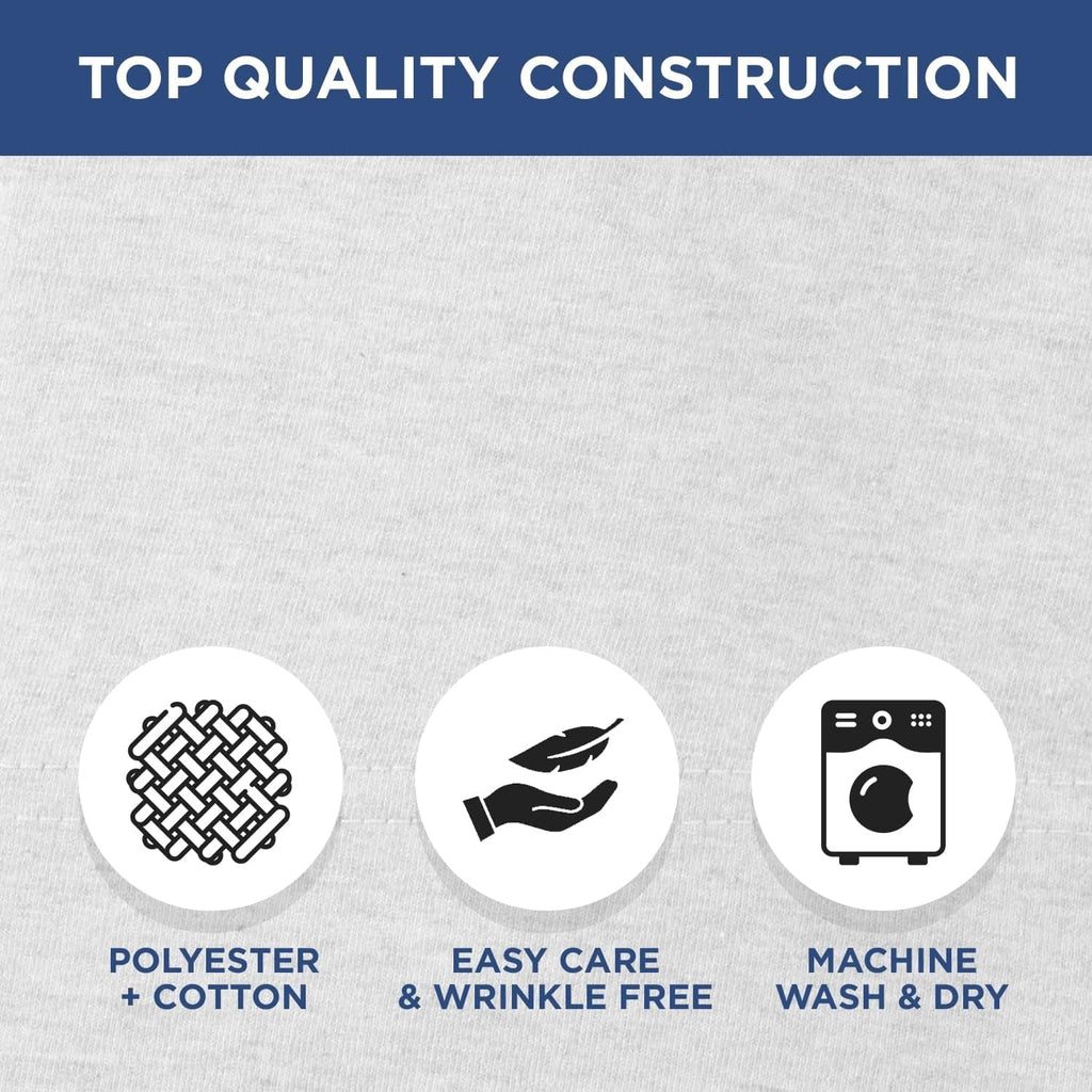 Ultra-Soft 2 Pack Fitted Hospital Bed Sheets with Elastic All Around for a Perfect Fit - Cotton Rich Soft Knitted Jersey Sheet, ... - Breathable Egyptian Cotton Flat & Fitted Sheets Detail