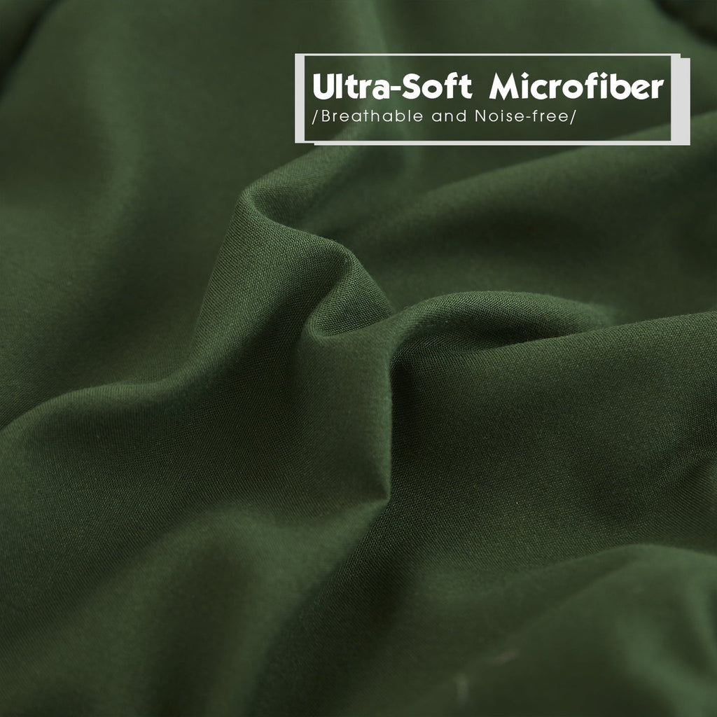 Fluffy Down Alternative Light Weight Down Alternative Comforter Set, Queen, Green, Reversible - Cloud-Like Soft Lightweight Bed Comforter Detail