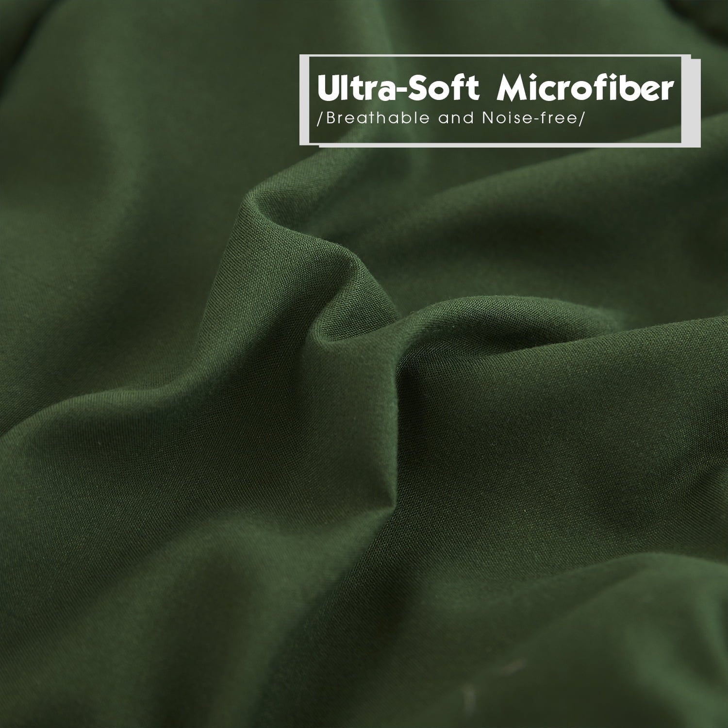 Fluffy Down Alternative Light Weight Down Alternative Comforter Set, Queen, Green, Reversible - Cloud-Like Soft Lightweight Bed Comforter Detail