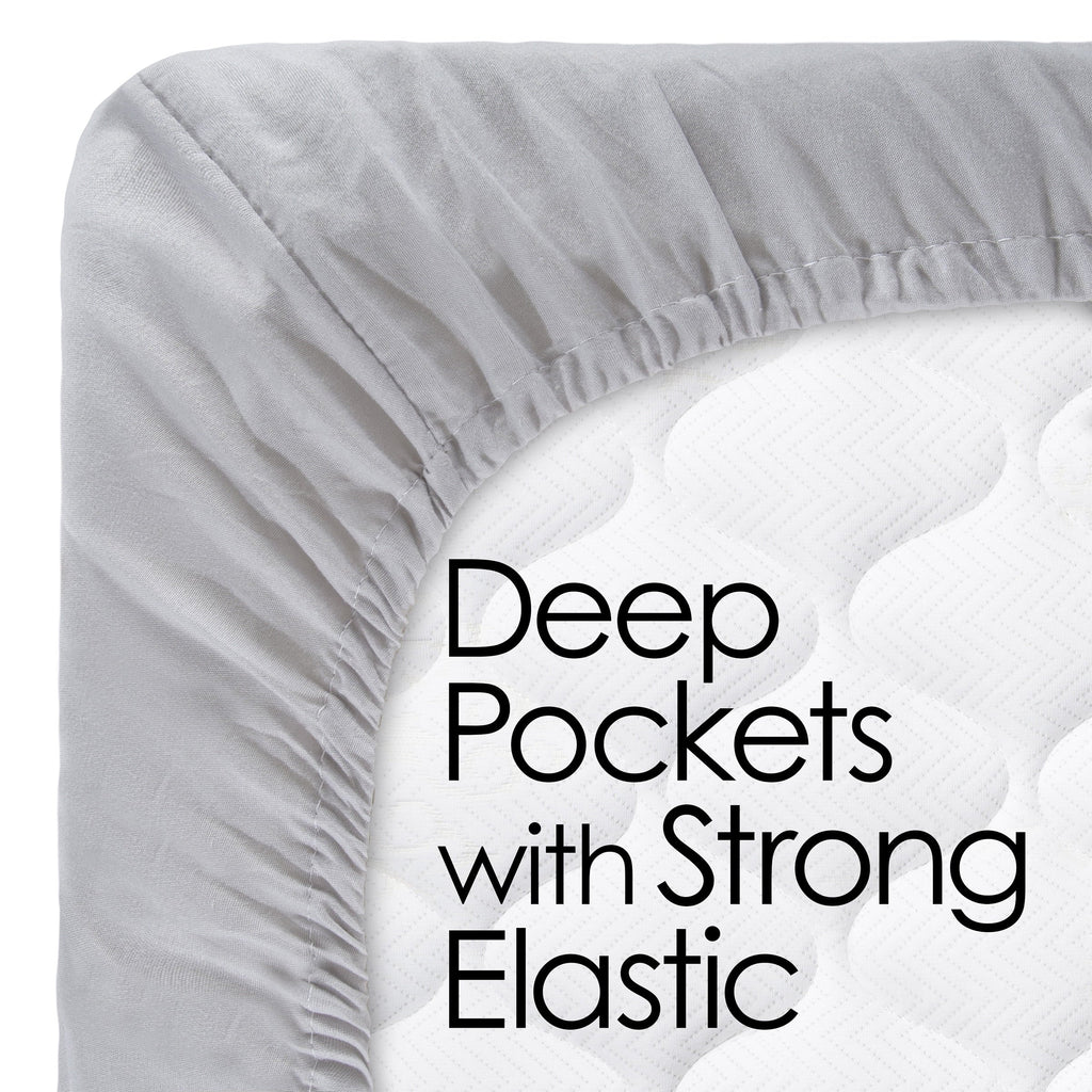Ultra-Soft Set- 3 Piece Bed Linens-Fitted & Flat s, Plus A Pillowcase-Wrinkle, Stain & Fade Resistant (Twin, White) - Cooling Hotel Quality Bedding Sheets and Pillowcases Detail