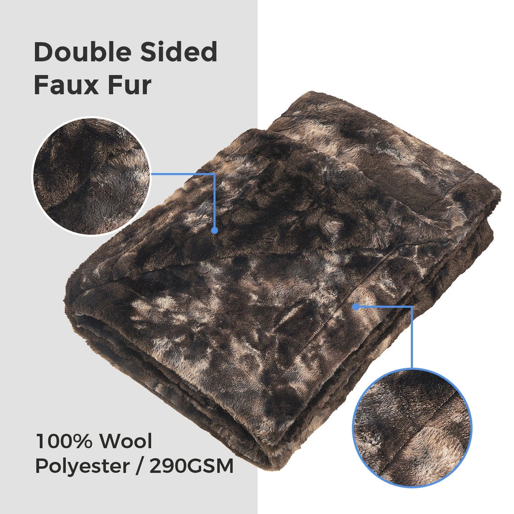 Super Soft Flannel Faux Rabbit Fur Throw Blanket- 50x60 inches, Soft Fluffy Cozy Warm Fuzzy Machine Washable, Durable Blanket for Couch ... - Luxury Knitted Decorative Throw Blanket with Fringes Detail