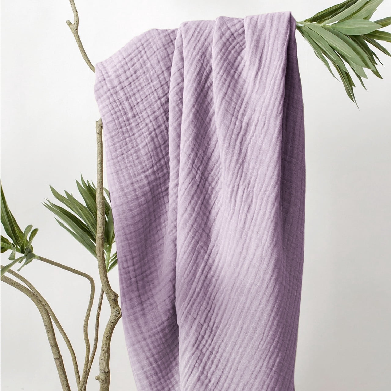 Lightweight Warm 100% Cotton Muslin Blanket Large 50" x 70", 6 Layers Lightweight and Breathable Throw Blankets for Couch, Soft Coolin... - Luxury Knitted Decorative Throw Blanket with Fringes Detail