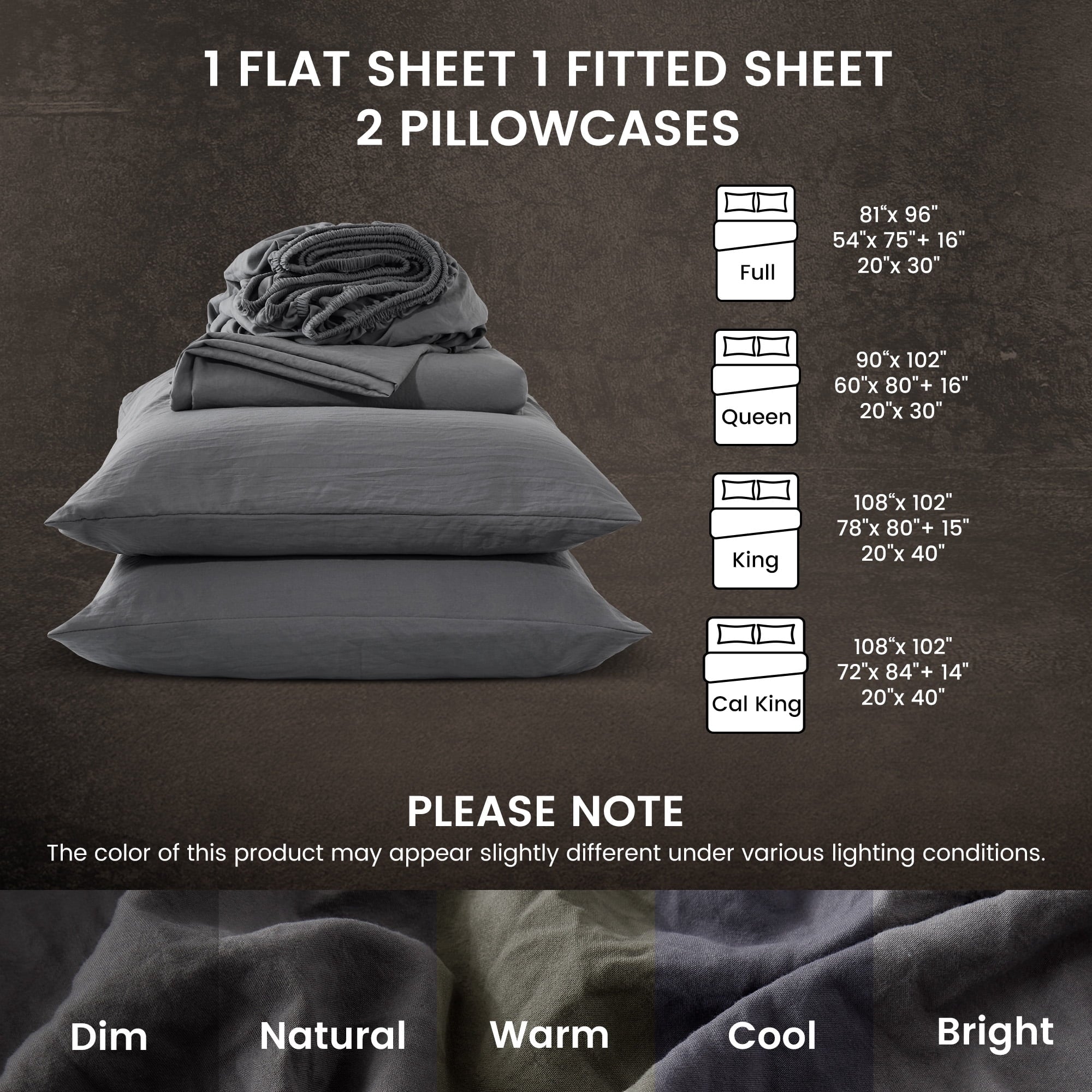Cooling Sateen Bed Sheets - Full Size Bed Sheets - Washed Microfiber - 4 Piece Hotel Luxury Bedding Sheets with Fitted Sheet, Flat S... - Premium Ultra-Soft Pillowcase Pair for Sleeping Detail