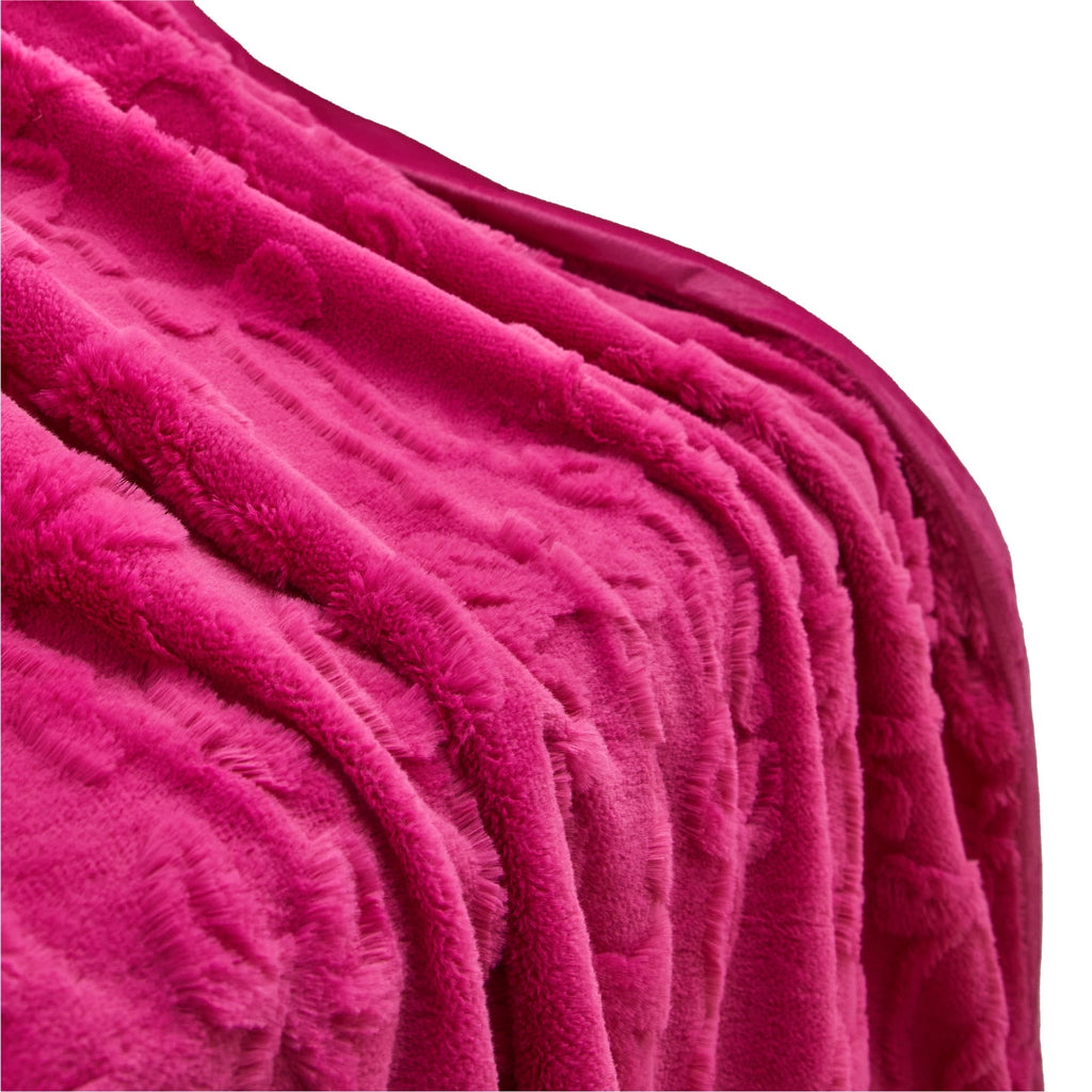 Lightweight Warm Gen Z 50" x 60"Carved Bow Faux Fur Throw - Cozy Fleece Throw Blanket for Couch & Bed Detail