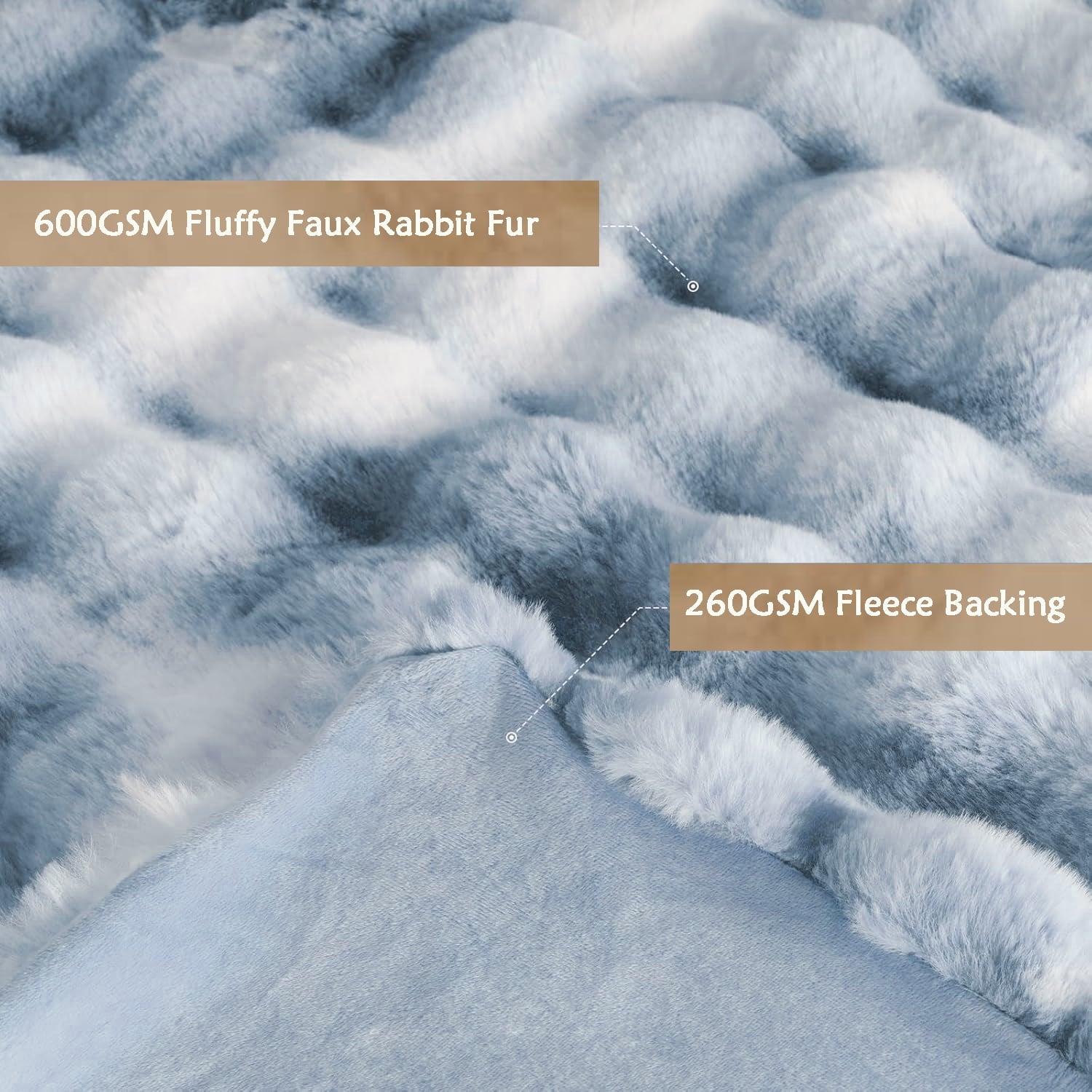 Reversible Sherpa Faux Fur Blanket Fluffy Luxury Throw Blanket Plush Fuzzy Blanket for Couch Bed 50×60 Inches Tie-dyed Blue - Luxury Knitted Decorative Throw Blanket with Fringes Detail