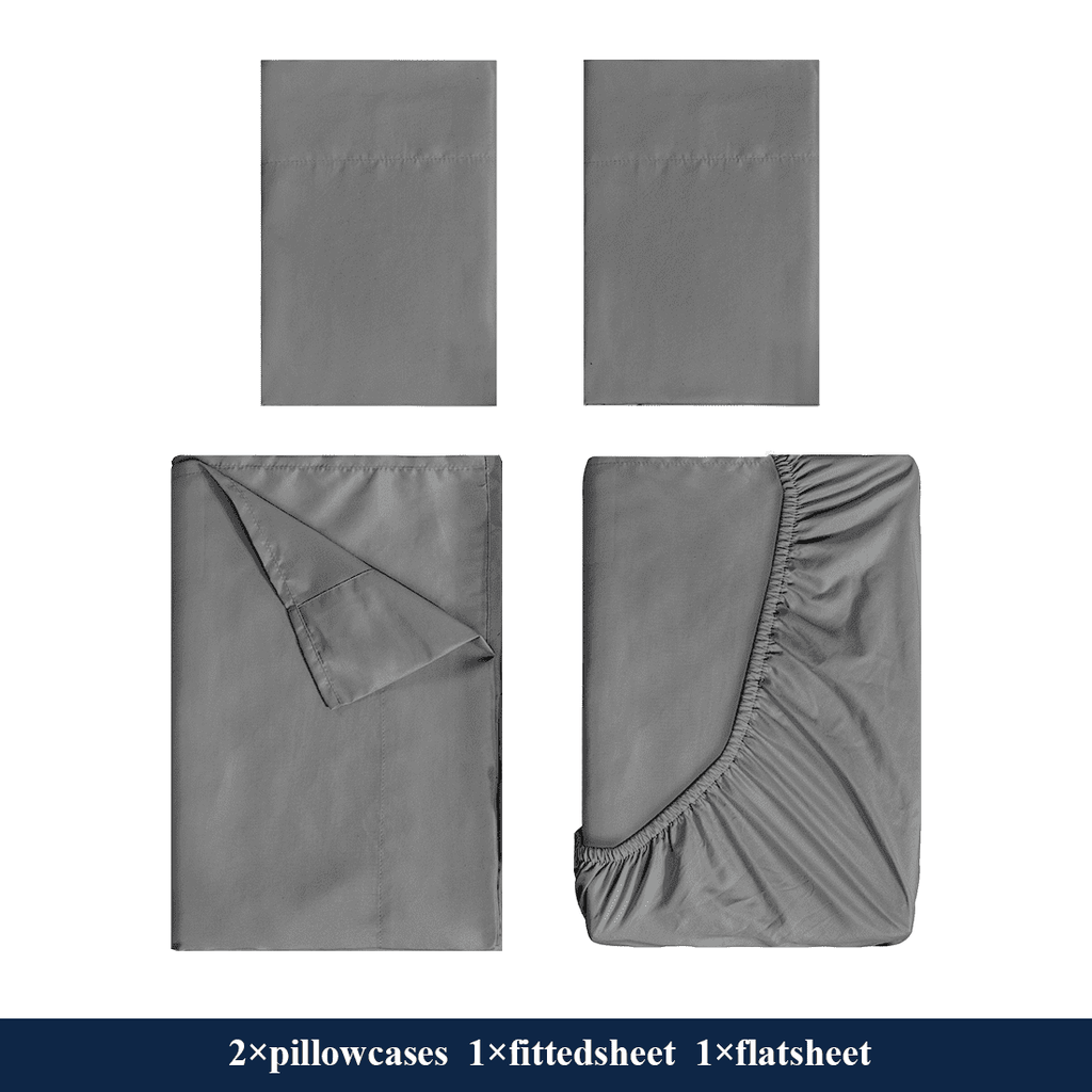 Premium Egyptian Cotton Full Size Bed Sheets, 4 Piece Sheets 14” Deep Pocket Sheet & Pillowcase Sets Soft Microfiber Luxury Bedding Fitted Sh... - Cooling Hotel Quality Bedding Sheets and Pillowcases Detail