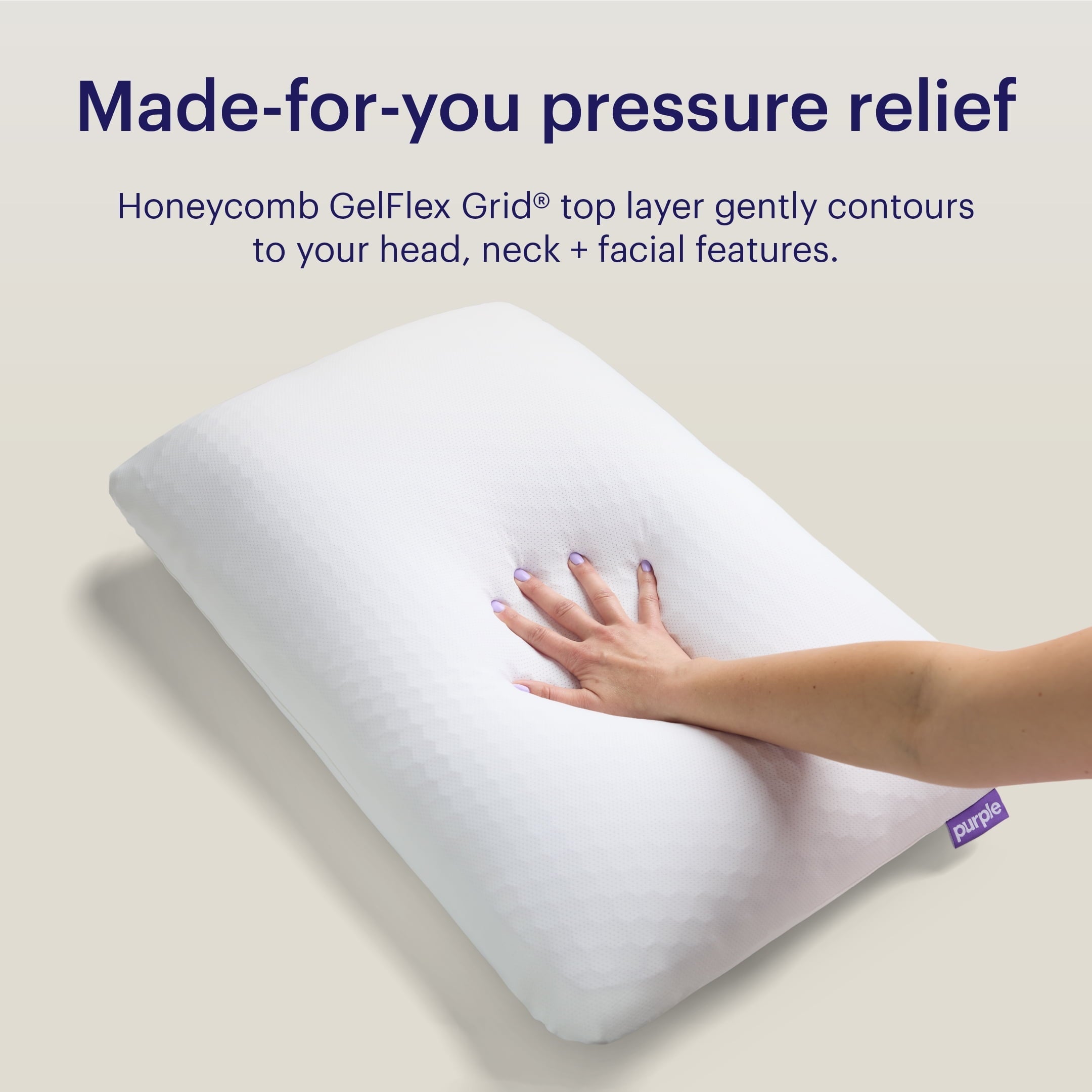 Hotel Collection GridCloud Pillow, Honeycomb Gelflex Top Layer, Hypoallergenic, Down - Alternative - Decorative Throw Pillow Cushion for Sofa & Bed Detail