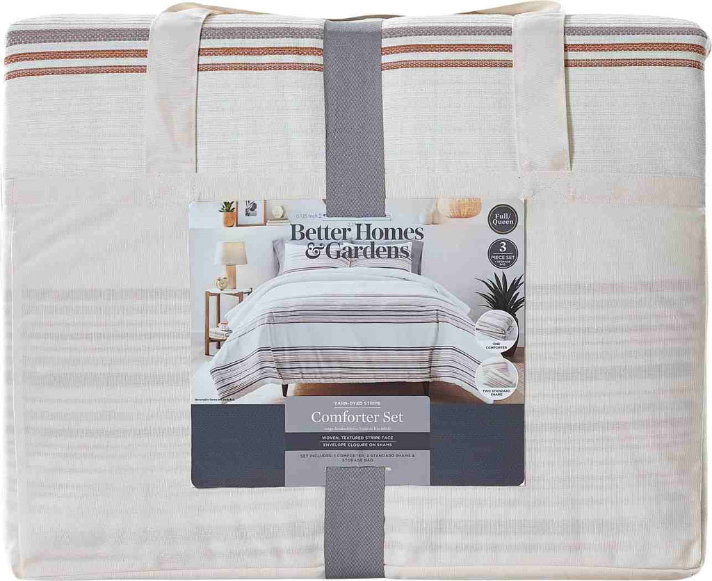Hypoallergenic Cloud 3-Piece Red Yarn Dye Stripe Comforter Set, Full/Queen - Cloud-Like Soft Lightweight Bed Comforter Detail