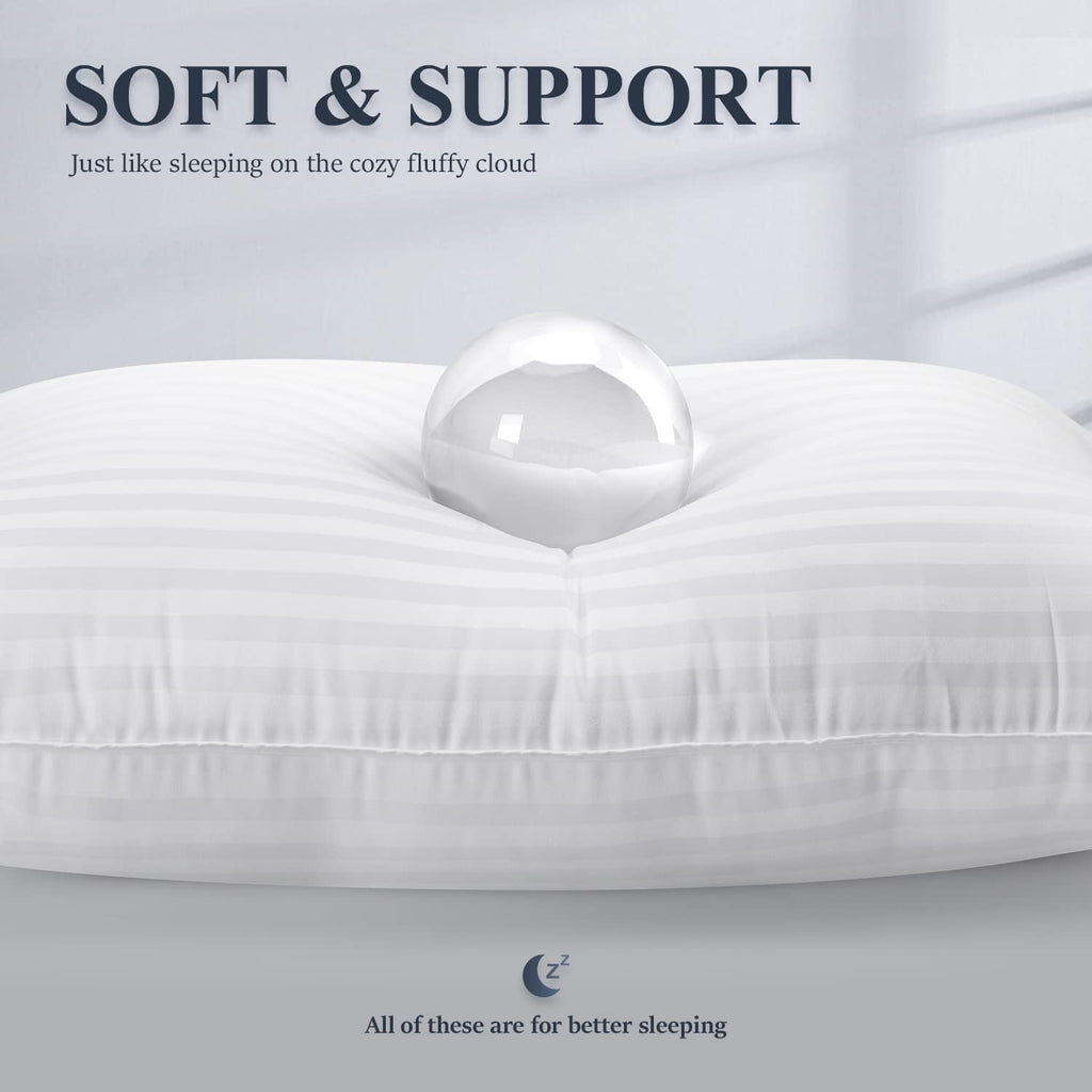 Hotel Collection Bed Pillows 2-Pack Queen Size Luxury Hotel Pillow for Side and Back Sleeper Pillows for Bed with Cooling Cover - Decorative Throw Pillow Cushion for Sofa & Bed Detail