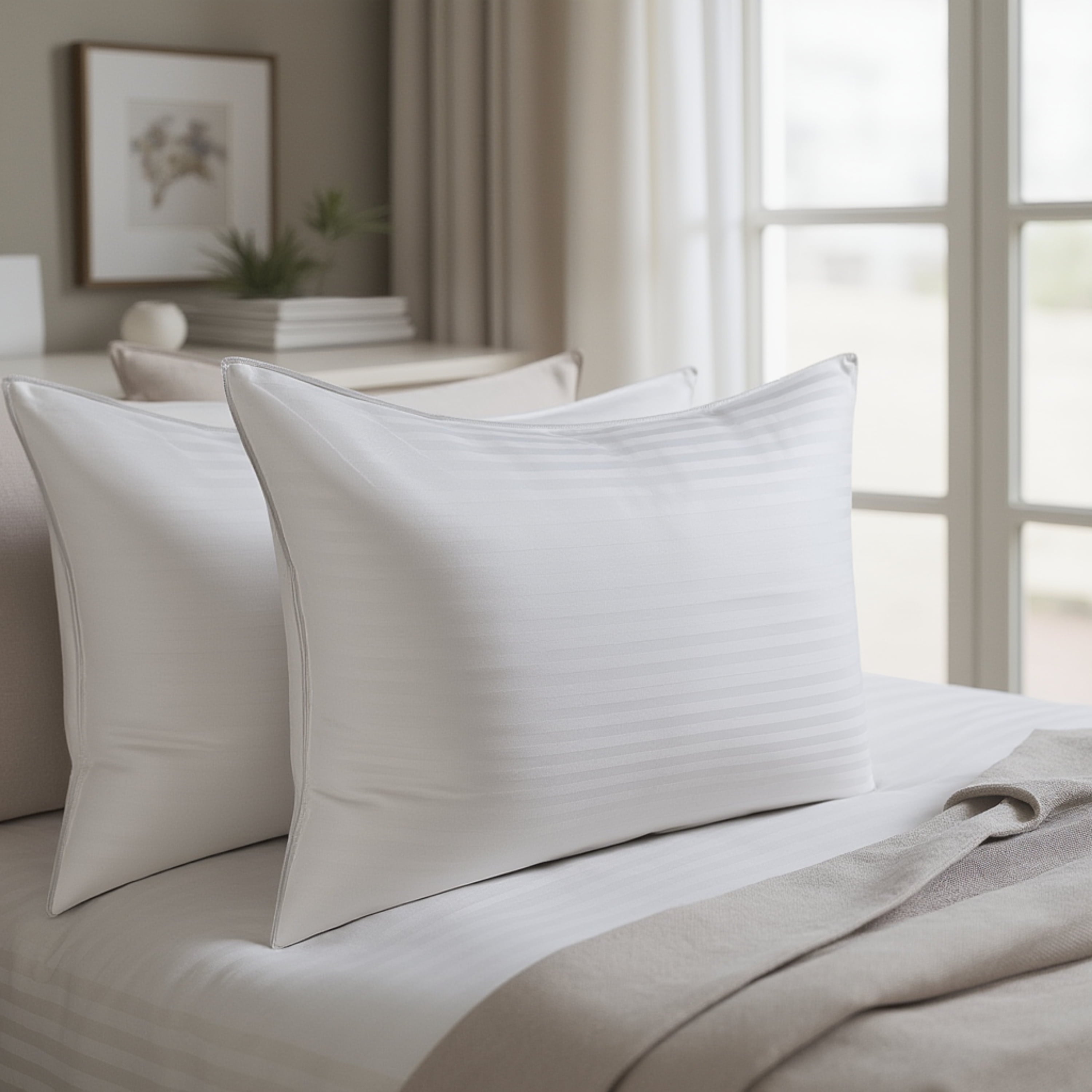 Orthopedic Support Down Alternative Pillow, Stanard/Queen Pillows for Bed, Soft Supportive Hotel Quality Pillows - Orthopedic Shredded Foam Bed Pillow Set Detail