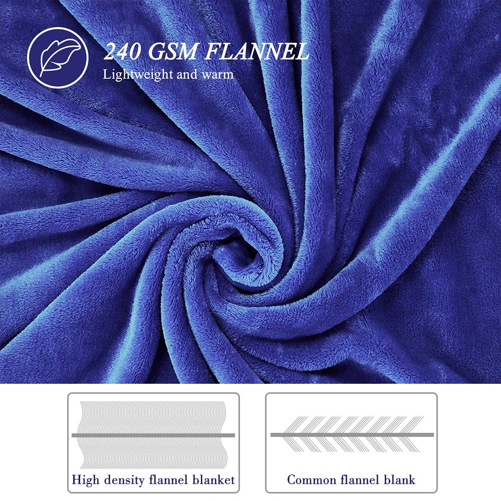 Lightweight Warm Large Navy Fleece Throw Blankets, Throw Size Soft Fuzzy Blanket for Women Men and s, All Season Lightweight Microfibe... - Cozy Fleece Throw Blanket for Couch & Bed Detail