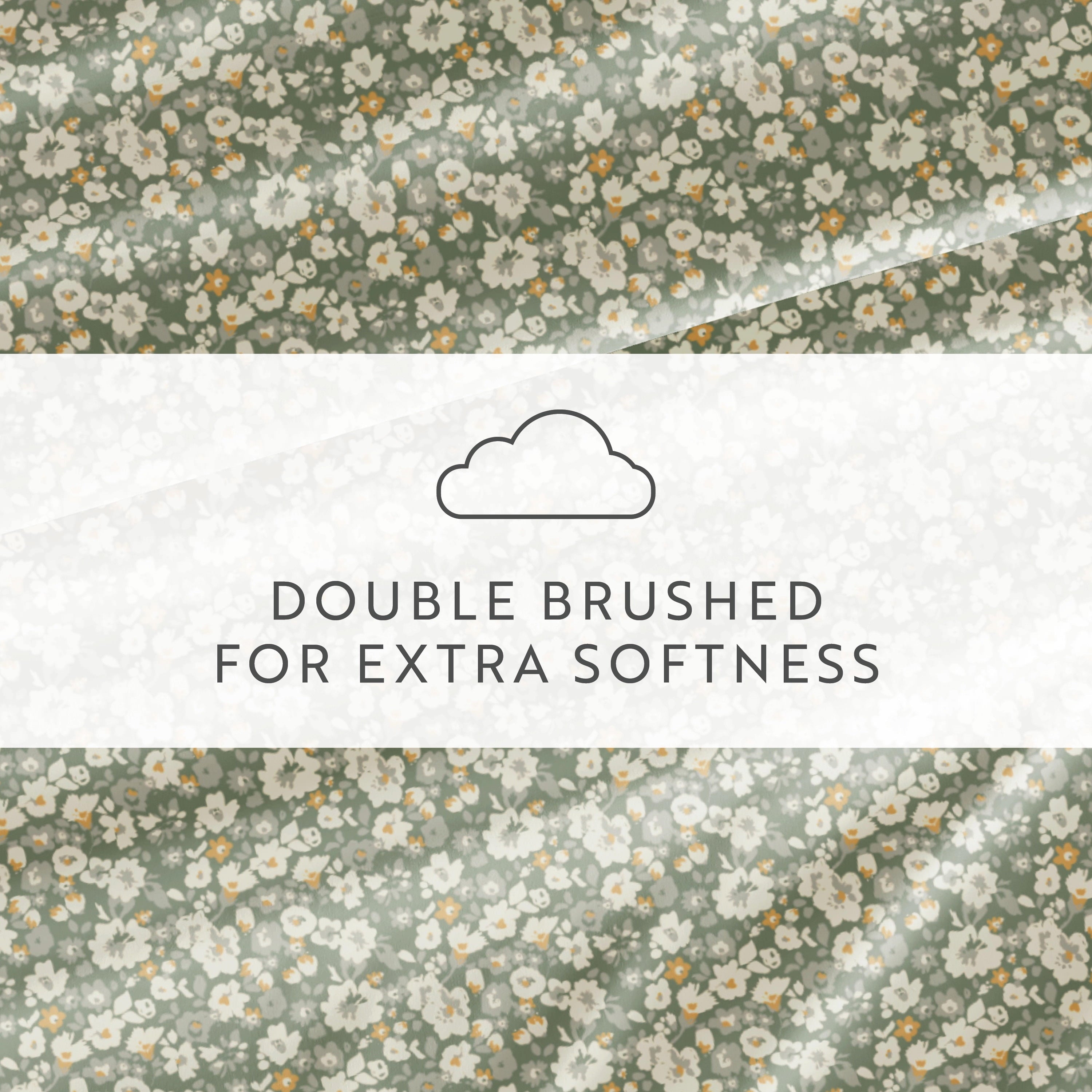 Wrinkle-Resistant 4 Piece Pattern Microfiber Bed Sheets Set, Floral Dream Eucalyptus, Twin - Breathable Egyptian Cotton Flat & Fitted Sheets Detail