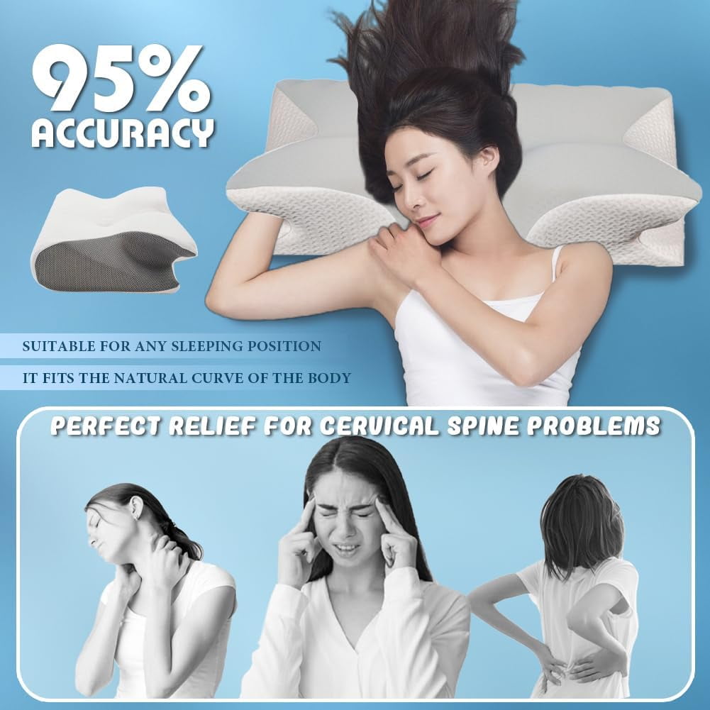 Ergonomic Memory Foam Airway Pro Sleep Apnea Pillow, Airway Pro Cervical Pillow - All-Night Neck Support, Ergonomic Pillows for All Sleepin... - Ergonomic Memory Foam Pillow for Neck Pain Support Detail
