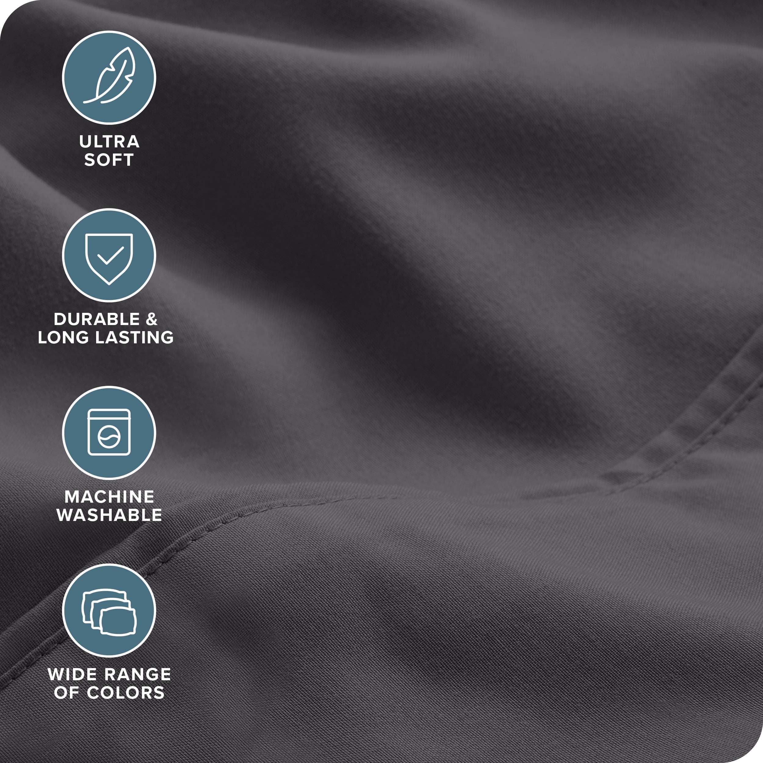 Ultra-Soft Luxury Bed Sheet Set- 6 Piece - Queen, Gray - Luxury Bed Sheet Set with Deep Pockets Detail
