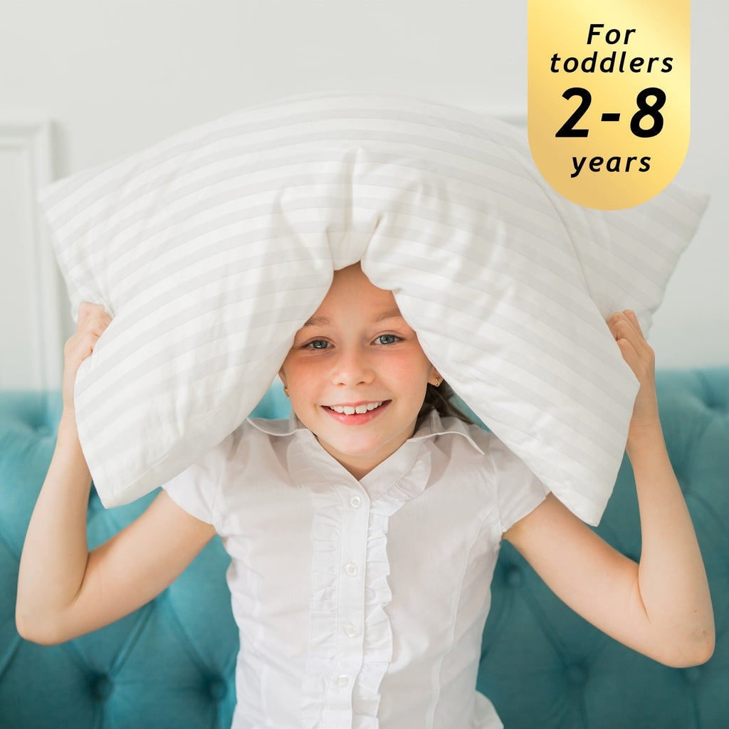 Fluffy Shredded 100% Cotton Kids Size Bed Pillows Set of 2 - Premium Down Alternative Cooling Pillows for Side, Back, and Stomach Sle... - Orthopedic Shredded Foam Bed Pillow Set Detail