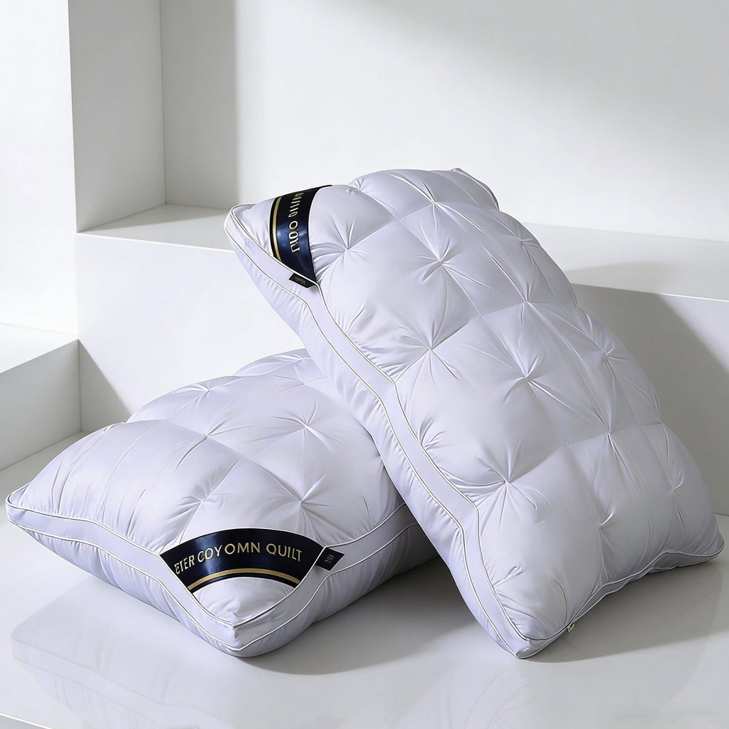 Hotel Collection 2-Pack White Twisted Bed Pillows (20" x 16.5") - Soft Plush Down Alternative, Breathable and Hypoallergenic, Standard... - Decorative Throw Pillow Cushion for Sofa & Bed Detail