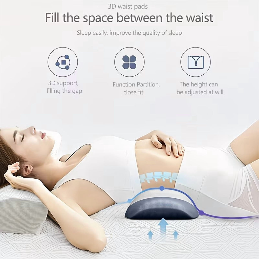 Orthopedic Support Lumbar Support Pillow for Bed, Memory Foam Ergonomic Lower Back Support Waist Pillow for Side Back and Stomach Sleepe... - Hotel Quality Plush Sleeping Pillows Detail