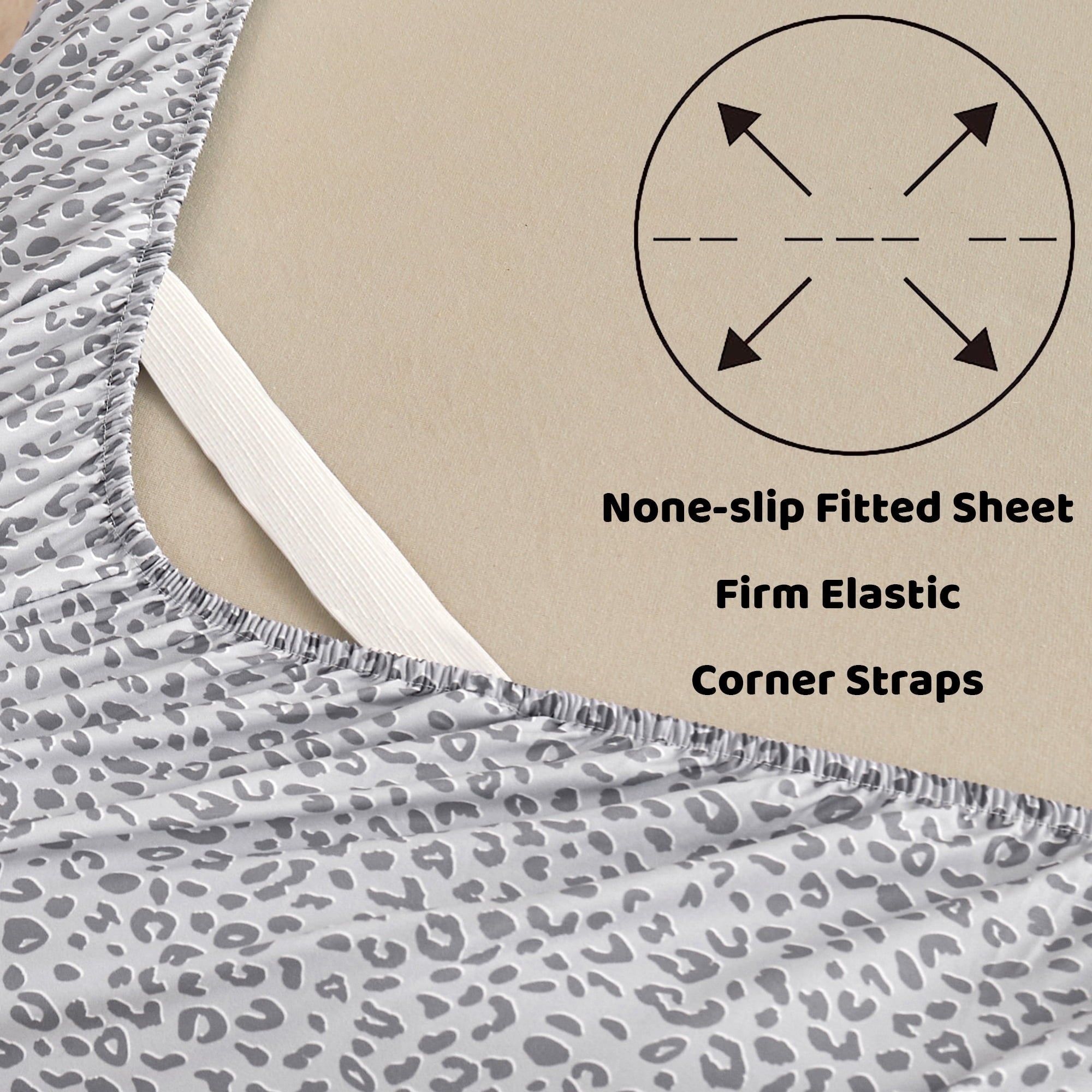 Cooling Sateen Floral King Sheets, Soft Breathable Microfiber Printed Bed Sheet Set, Deep Pocket Non-Slip Fitted Sheet Included - Cooling Hotel Quality Bedding Sheets and Pillowcases Detail