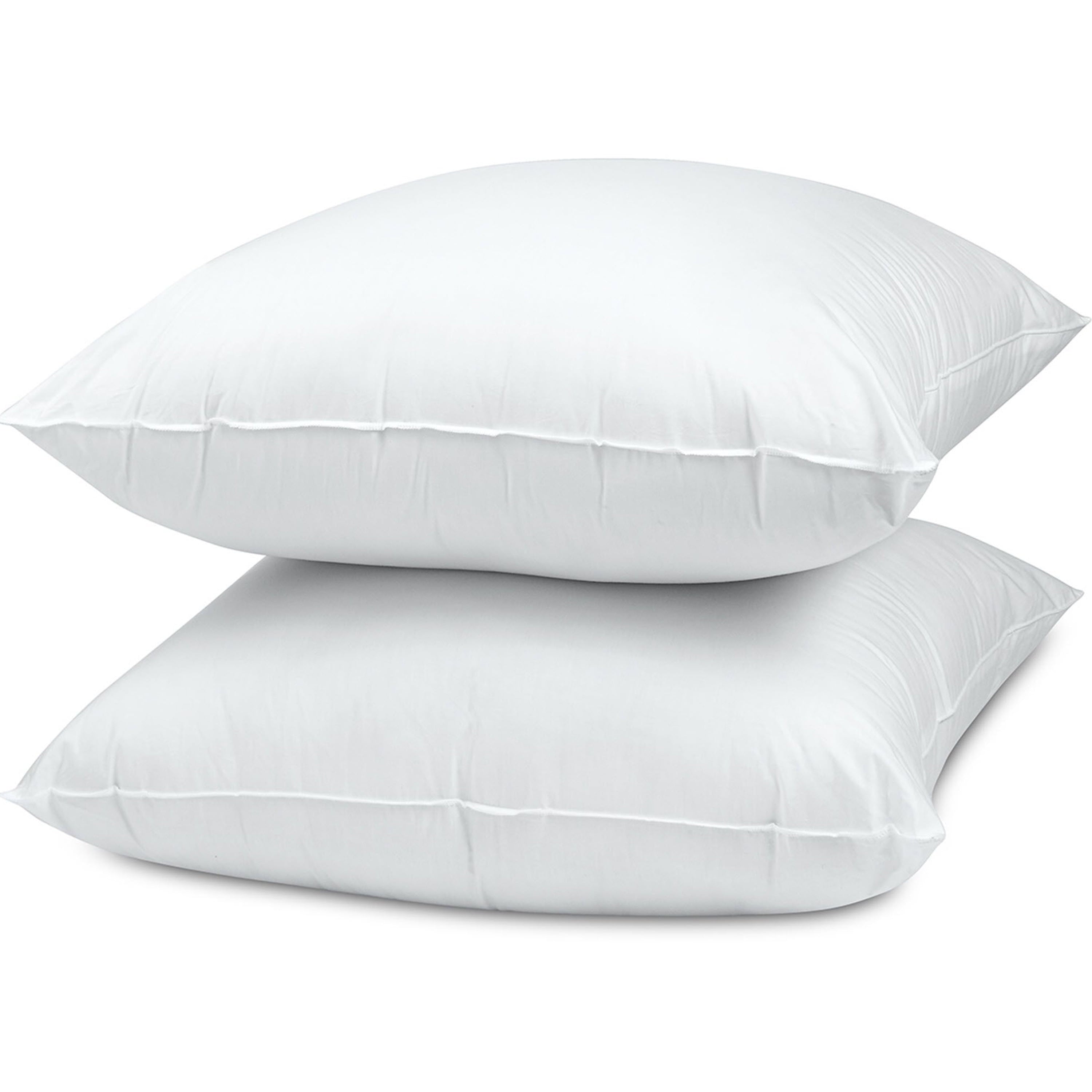 Decorative Plump Cotton Euro Throw Pillow, 26" x 26", White- Allergy Defense Fabric - Decorative Throw Pillow Cushion for Sofa & Bed Detail