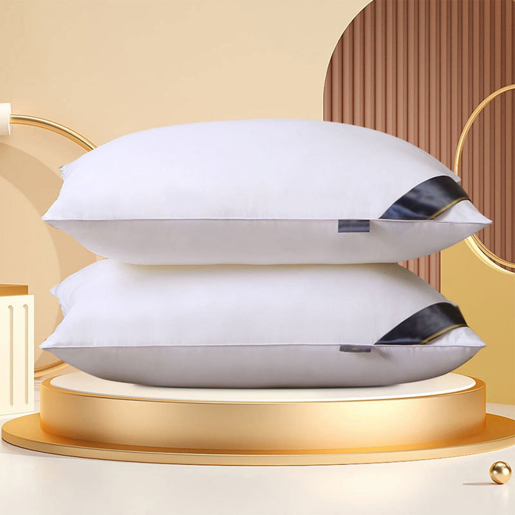Hotel Collection 2Pcs Soft Feather Velvet Down Pillow Standard Size, Hotel-grade Feather Pillow for Sleeping, Skin-friendly Cotton Fab... - Decorative Throw Pillow Cushion for Sofa & Bed Detail