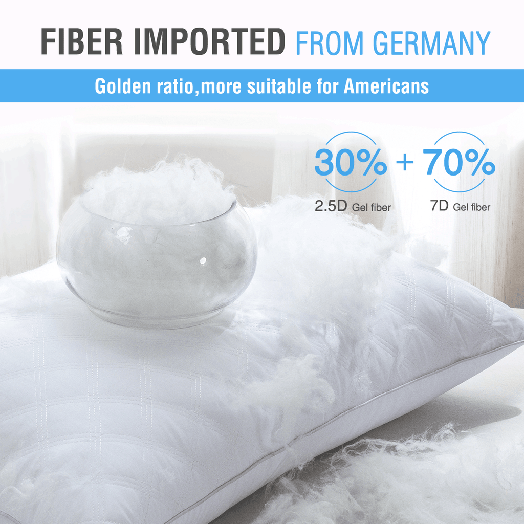 Ergonomic Memory Foam Bed Pillows Queen Size Set of 2 Pillows for Bed 2 Pack Cooling Hotel Collection Down Alternative Pillows 20 x 30 inches - Orthopedic Shredded Foam Bed Pillow Set Detail