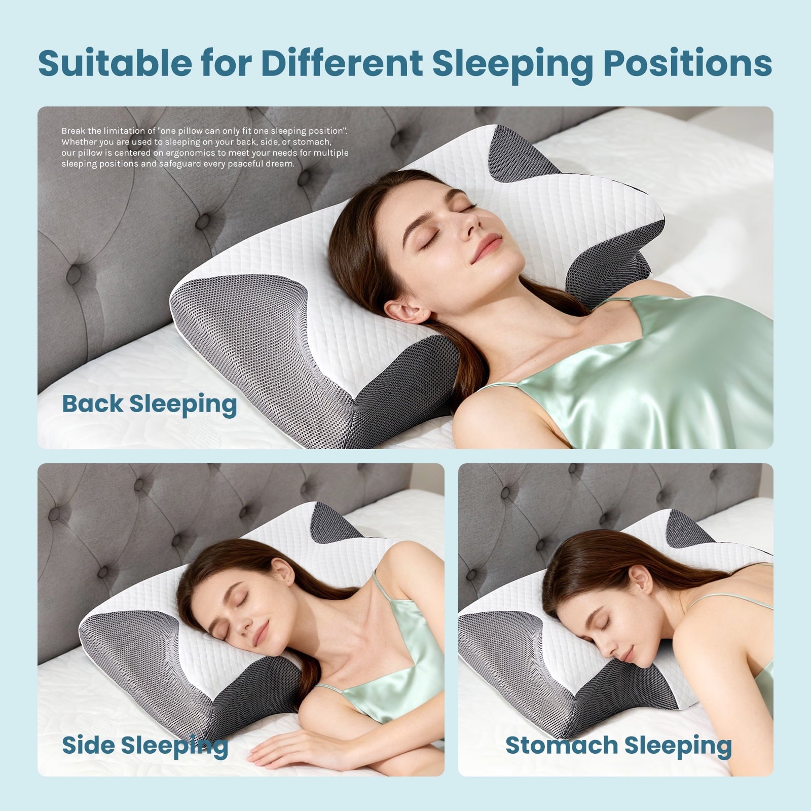 Hotel Collection Cervical Pillow for Pain Relief, Ergonomic Side Sleeper Pillow for Orthopedic Contour Support for Bed Sleeping, Memor... - Decorative Throw Pillow Cushion for Sofa & Bed Detail