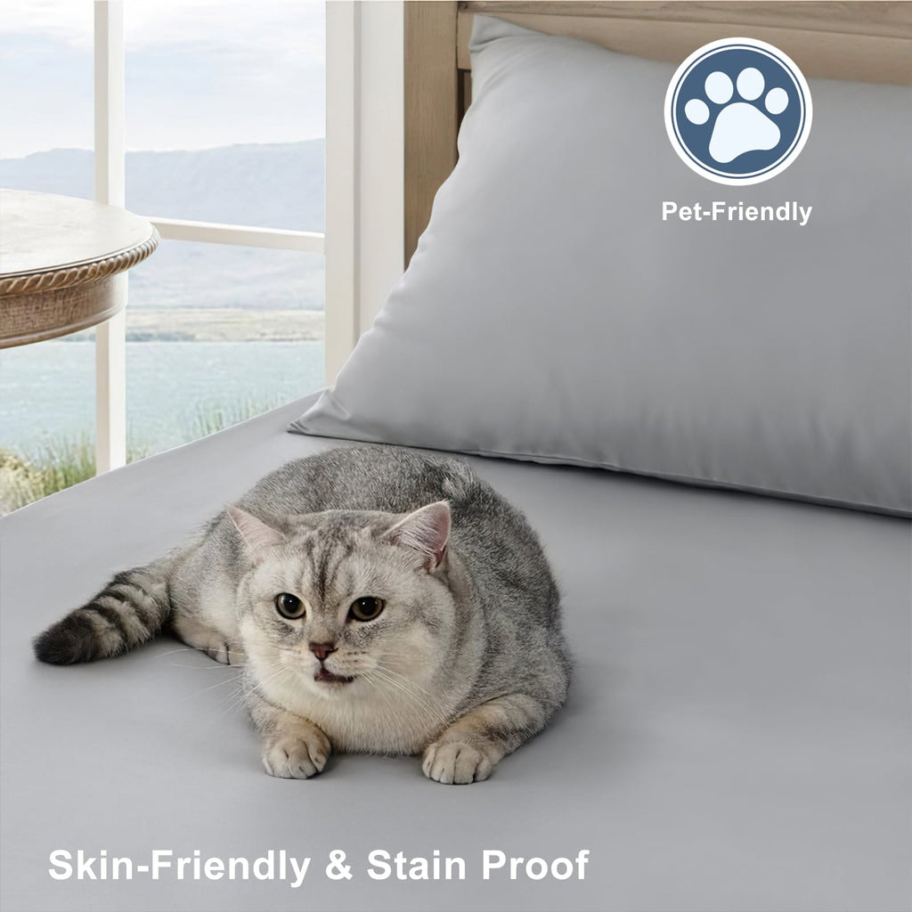 Premium Egyptian Cotton Twin Bed Sheet Set 3 Piece, Hotel Luxury Super Soft 1800 Series Microfiber Bed Sheets Set, Wrinkle Free Breathable, U... - Premium Ultra-Soft Pillowcase Pair for Sleeping Detail