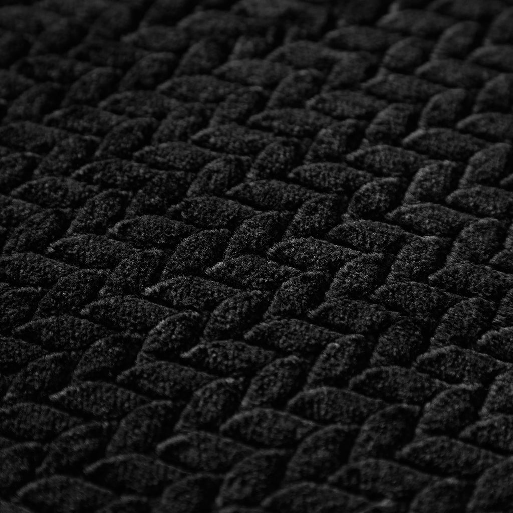 Lightweight Warm Cozy Textured Plush Throw Blanket, Black, 50"x60" All Ages - Lightweight Plush Warm Blanket for All Seasons Detail