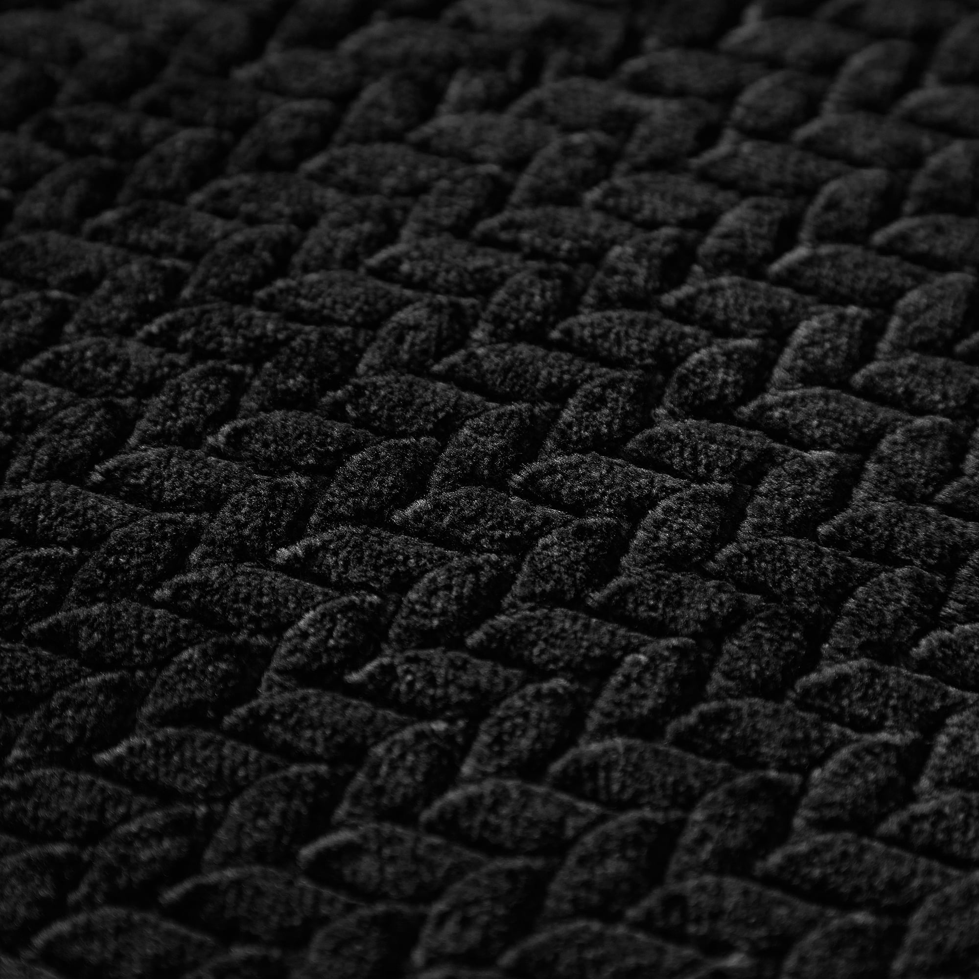 Lightweight Warm Cozy Textured Plush Throw Blanket, Black, 50"x60" All Ages - Lightweight Plush Warm Blanket for All Seasons Detail