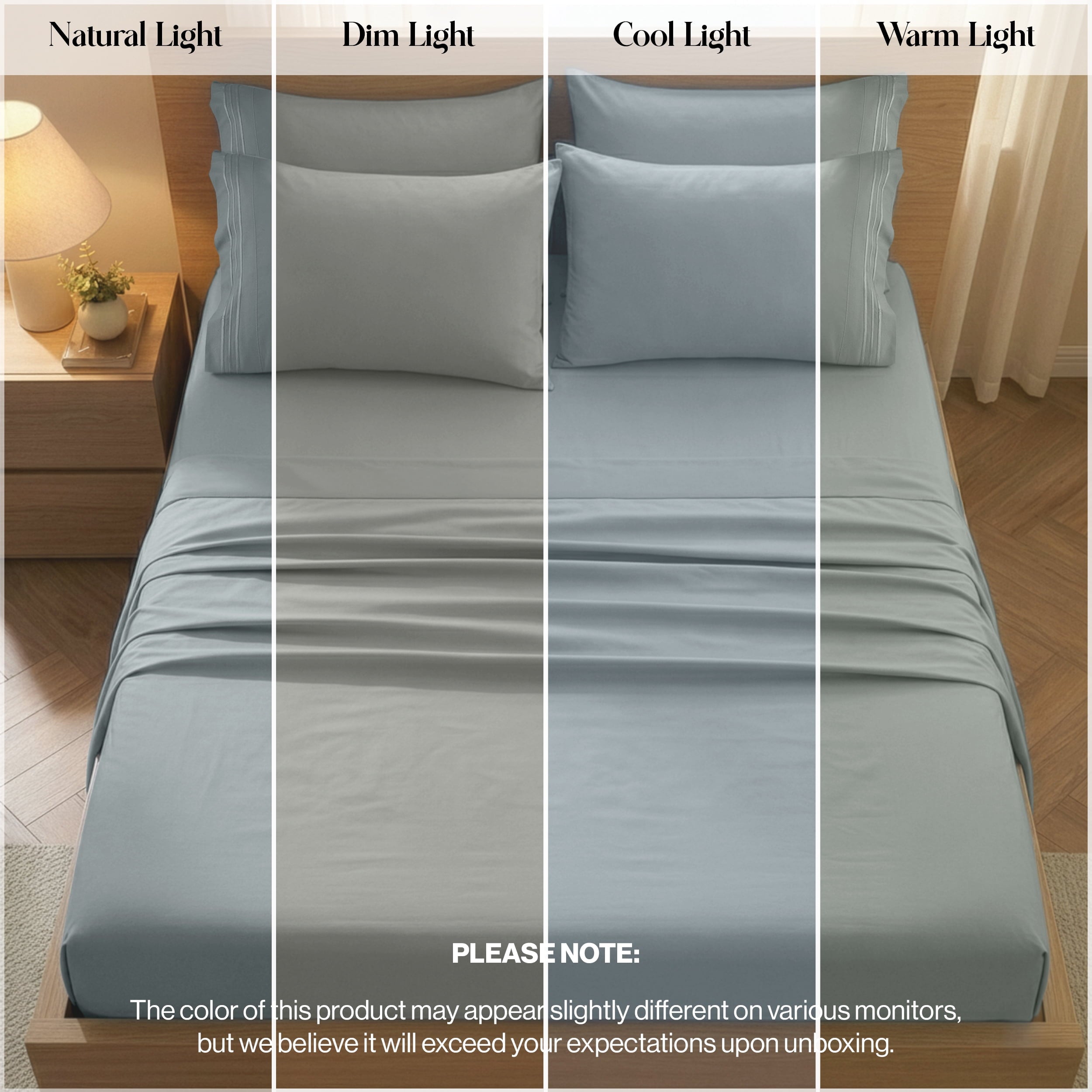 Cooling Sateen Bed Sheets - 6 Piece Ultra-Soft Microfiber Sheets Set, Deep Pocket Fitted Sheet, Flat Sheet & 4 Pillowcases, Breathab... - Cooling Hotel Quality Bedding Sheets and Pillowcases Detail