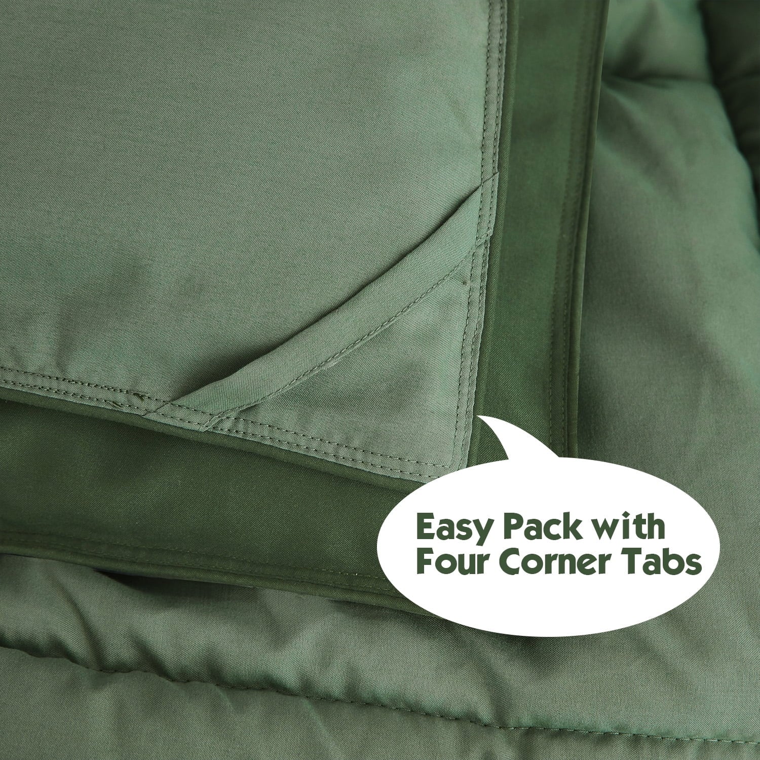 Fluffy Down Alternative Light Weight Down Alternative Comforter Set, Queen, Green, Reversible - Cloud-Like Soft Lightweight Bed Comforter Detail