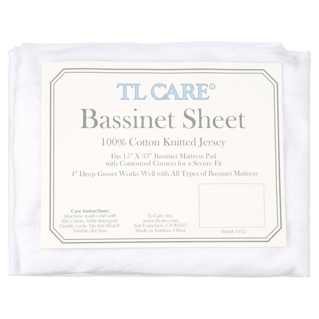 Cooling Sateen TL Care 100% Natural Breathable Cotton Jersey Knit Fitted Bassinet Sheet, White, 15" x 33", Soft Breathable, for Boys... - Premium Ultra-Soft Pillowcase Pair for Sleeping Detail