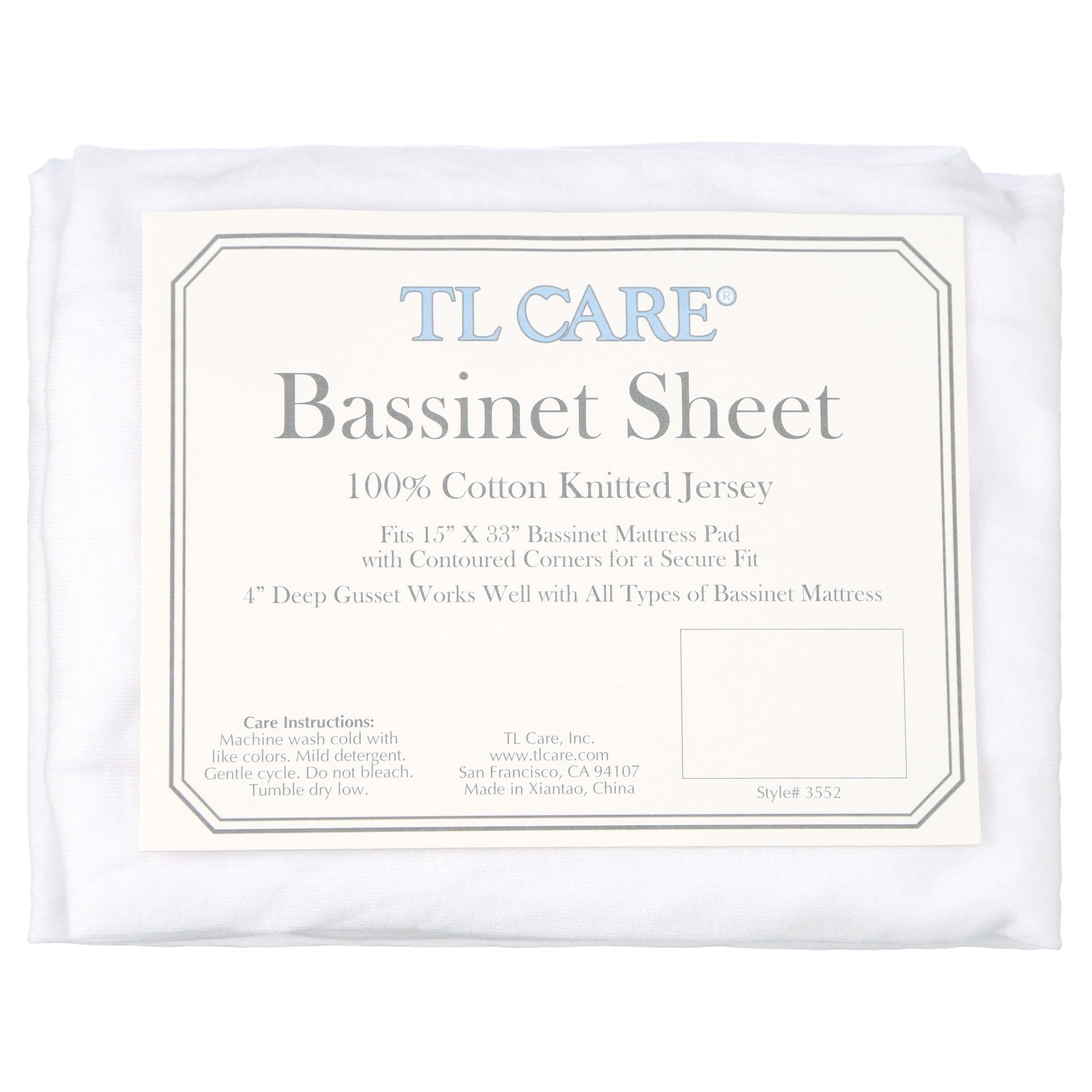 Cooling Sateen TL Care 100% Natural Breathable Cotton Jersey Knit Fitted Bassinet Sheet, White, 15" x 33", Soft Breathable, for Boys... - Premium Ultra-Soft Pillowcase Pair for Sleeping Detail