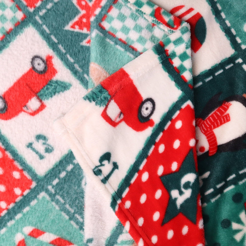 Reversible Sherpa Cozy Blanket Printed Blanket Throw Christmas Blanket - 300 GSM Fleece Blanket Throw Size Blanket for Home Decoration,... - Super Soft Reversible Sherpa Flannel Blanket Detail