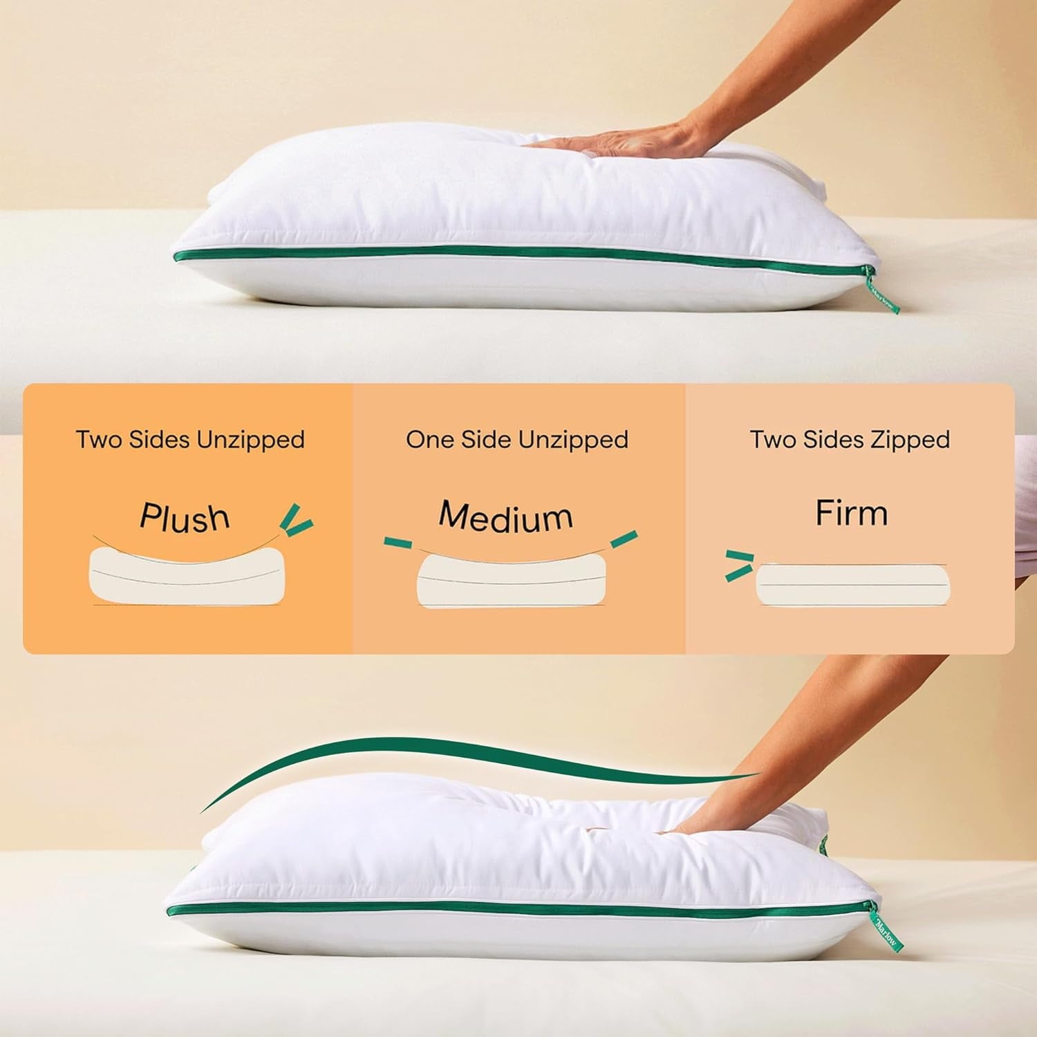 Ergonomic Memory Foam Marlow Adjustable Memory Foam Bed Pillow - Neck and Back Support For Side, Back and Stomach Sleepers - Standard/Queen... - Decorative Throw Pillow Cushion for Sofa & Bed Detail