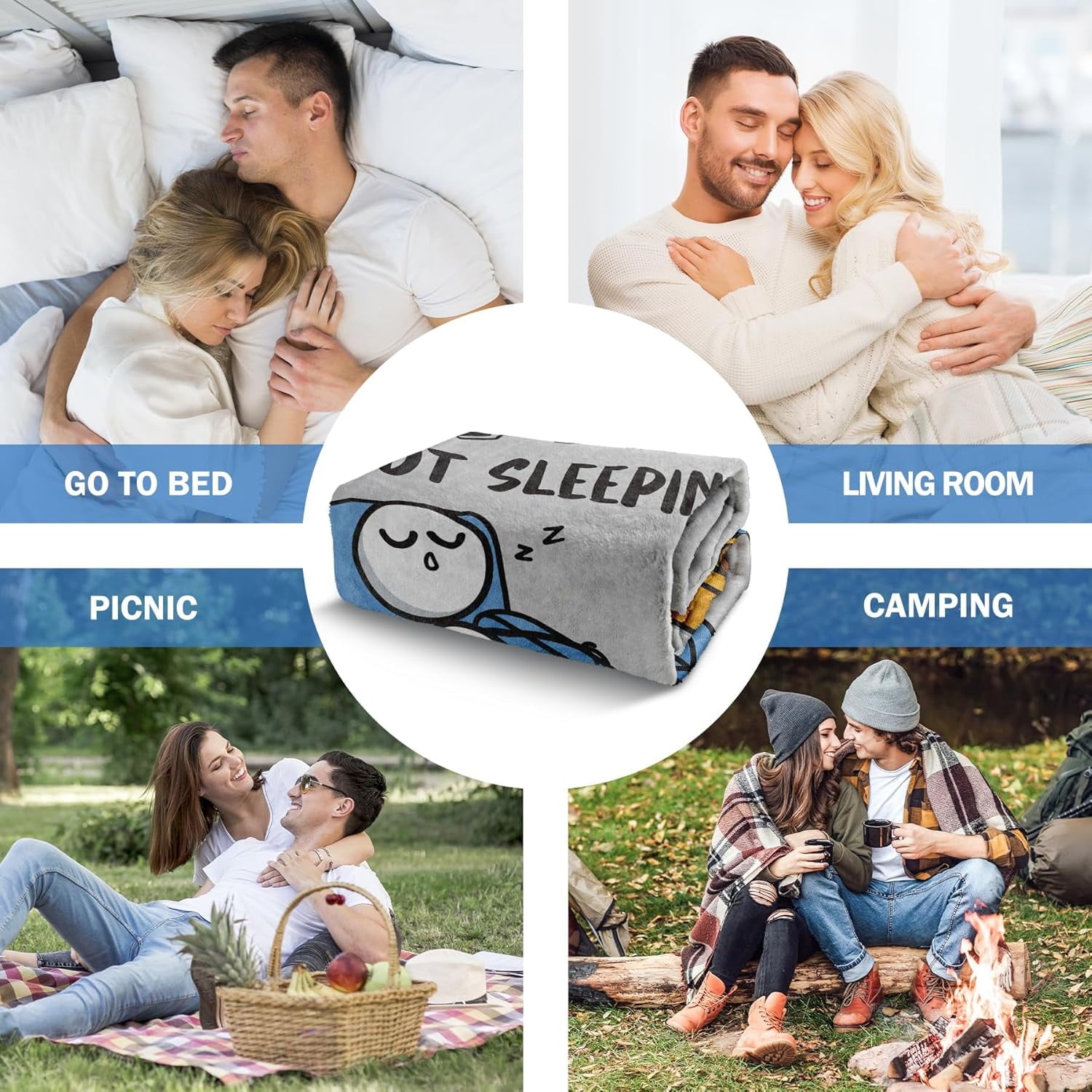 Cozy Fleece Funny Fathers Day Dad Gifts , Dads Birthday Gifts, Dad is Not Sleeping Blanket, Super Soft Throws Blanket for Napping - Lightweight Plush Warm Blanket for All Seasons Detail