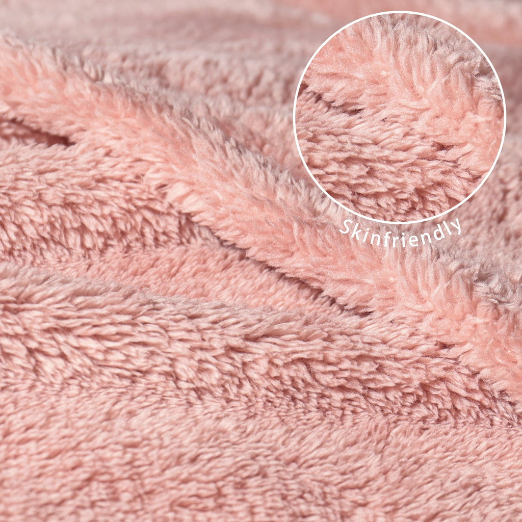 Cozy Fleece Soft Fleece Throw Blanket for Couch, Super Soft Velvet Plush Bed Blanket, 50x60 Inches, Pink - Luxury Knitted Decorative Throw Blanket with Fringes Detail