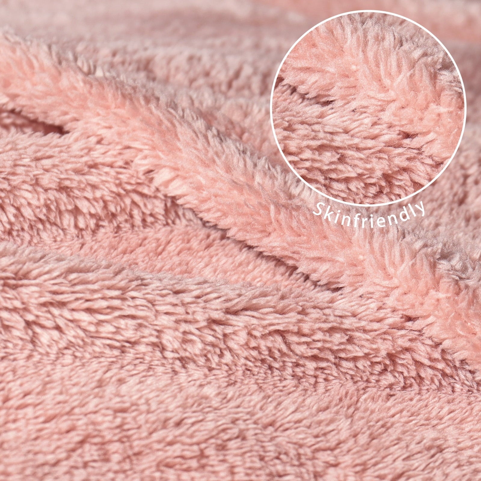 Cozy Fleece Soft Fleece Throw Blanket for Couch, Super Soft Velvet Plush Bed Blanket, 50x60 Inches, Pink - Luxury Knitted Decorative Throw Blanket with Fringes Detail
