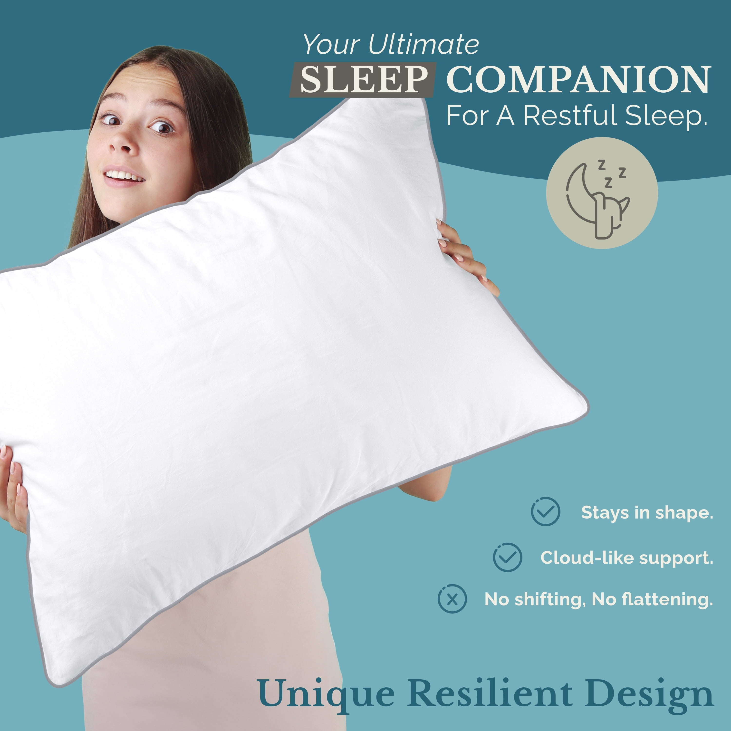 Orthopedic Support Pillows Standard Size Set of 2 – Standard Pillow, Cooling Comfort, Breathable, Easy Care Machine Washable, Perfect fo... - Orthopedic Shredded Foam Bed Pillow Set Detail