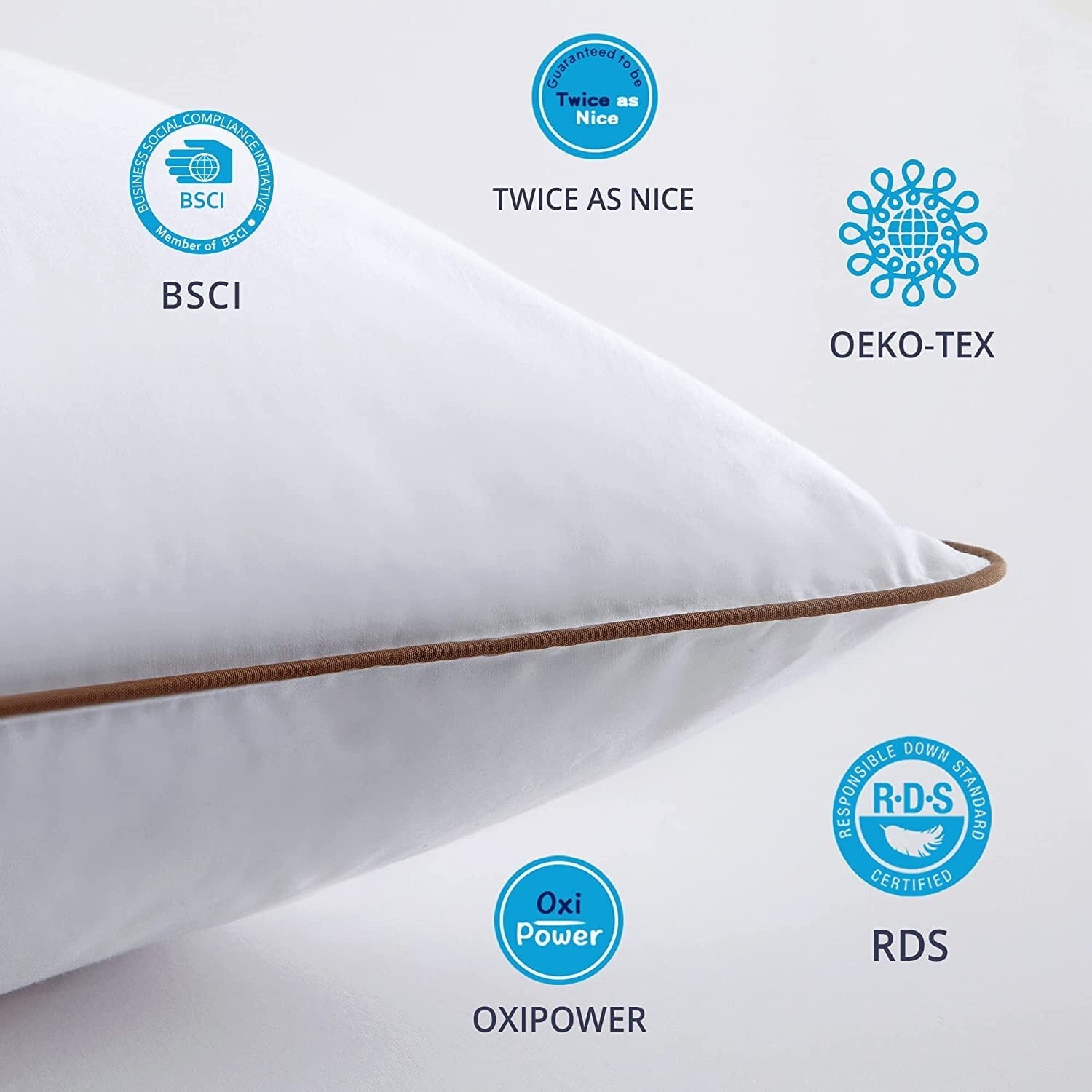 Decorative Plump Down Feather Pillows for Bed 20 x 30 Inches Queen Size Set of 2, Medium Firm Luxury Cooling Hotel Collection Feather ... - Hotel Quality Plush Sleeping Pillows Detail